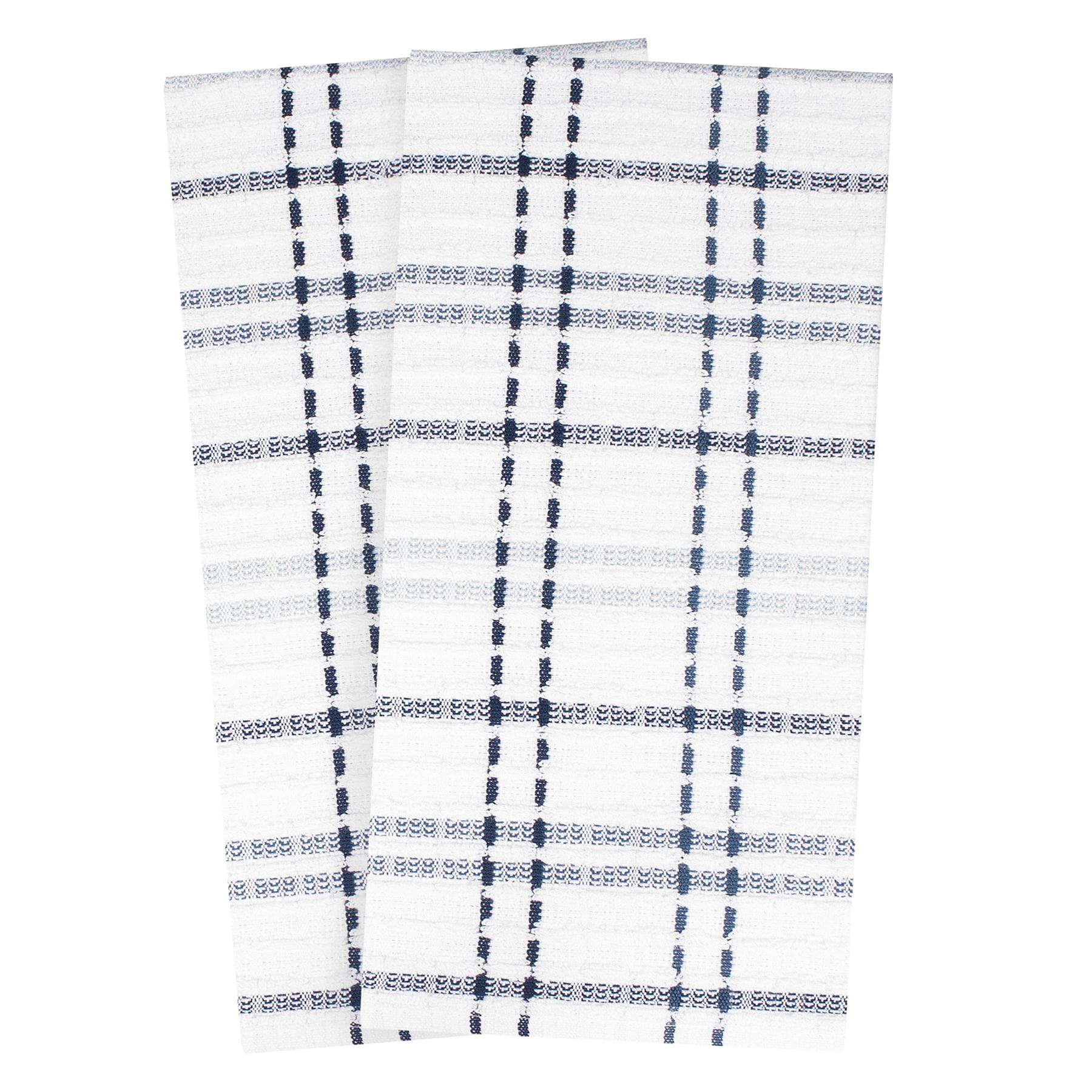 Federal Blue Check Terry Cotton Kitchen Towel Set, 2-Pack