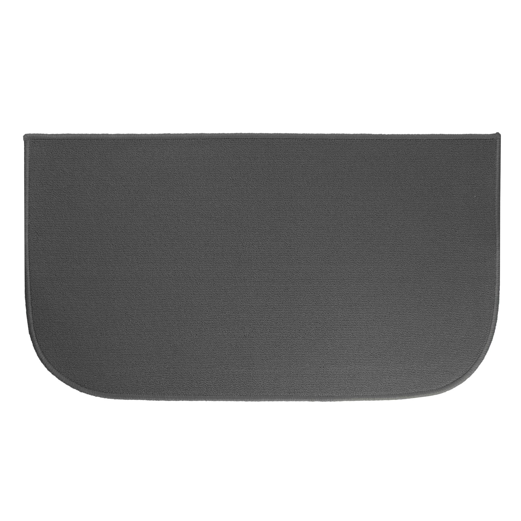 Graphite Easy-Care Oval Synthetic Accent Rug, 20" x 36"