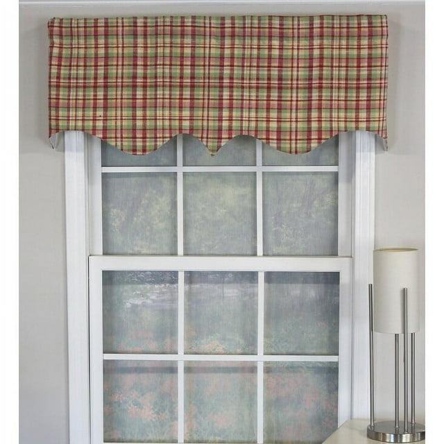 RLF Home Plaid Cotton Pointed 50'' W Window Valance