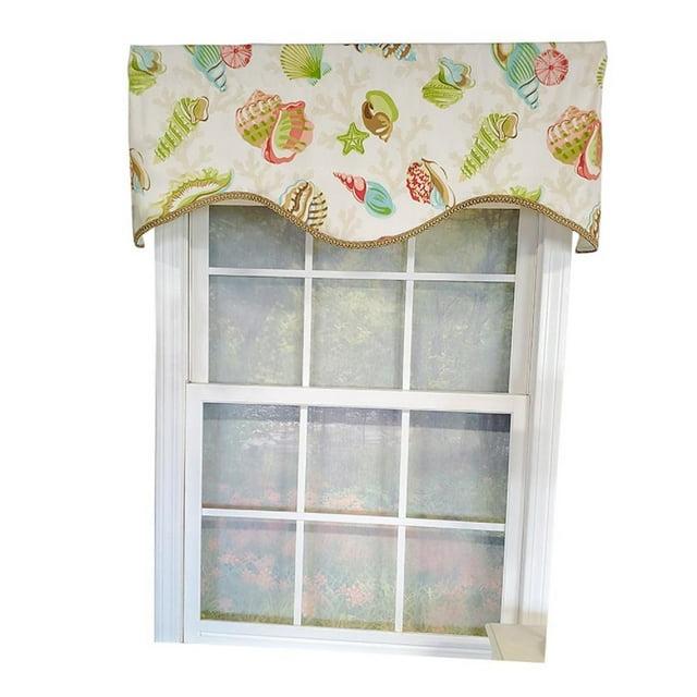 RLF Home Bay Scalloped 50'' W Window Valance Multi