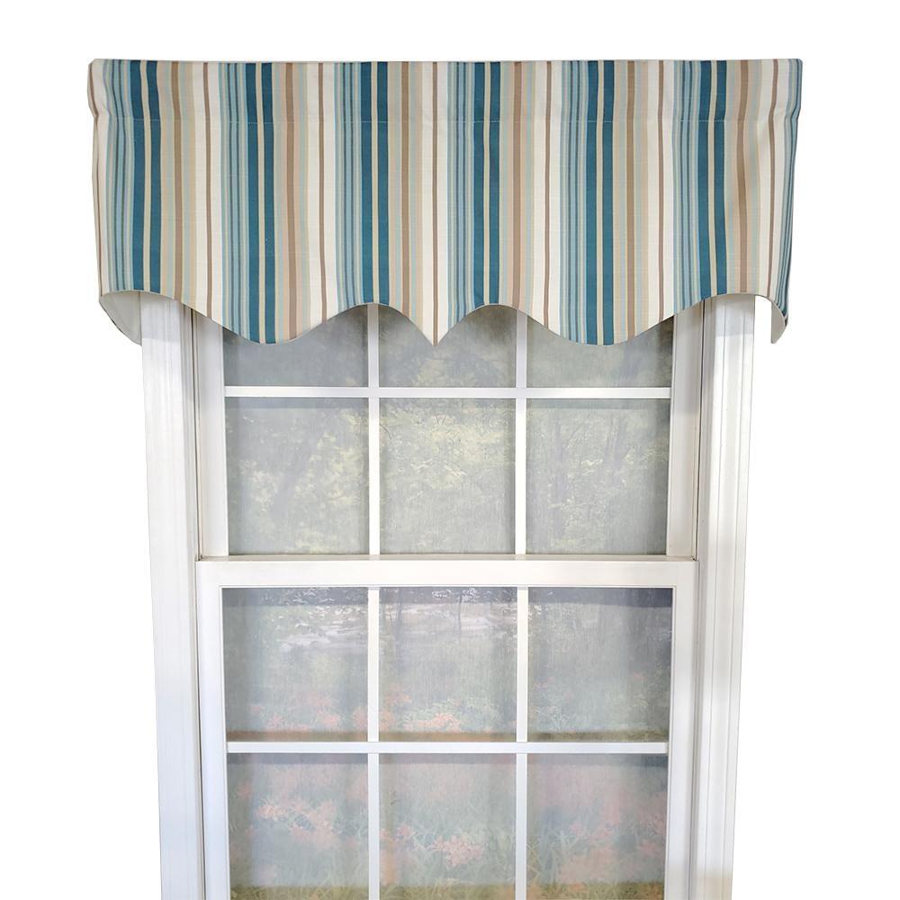 Elisa Stripe Regal Valance Blue