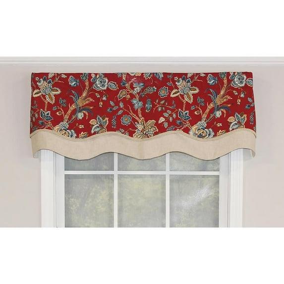 RLF Home Gianna Glory Floral Cotton Scalloped 50'' W Window Valance