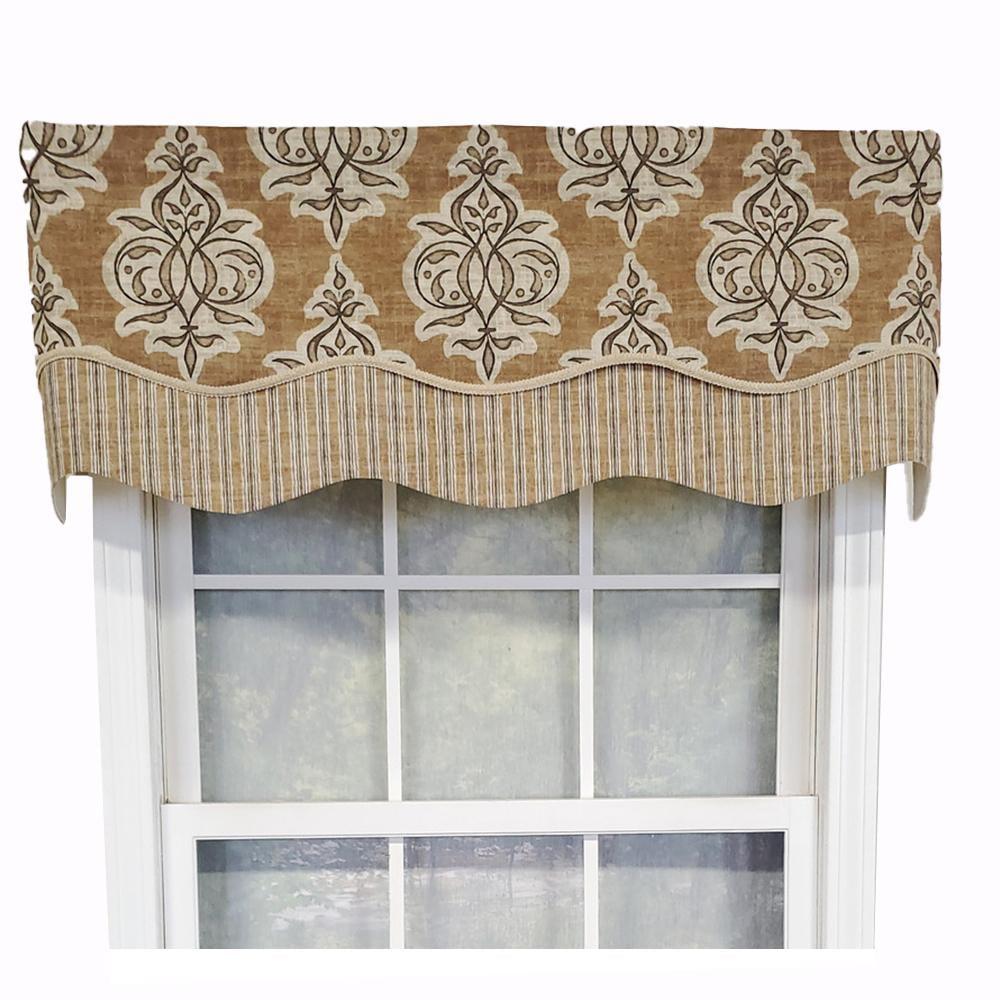 RLF Home Luxurious Modern Design Classic Jenna Glory Style Window Valance 50" x 16"