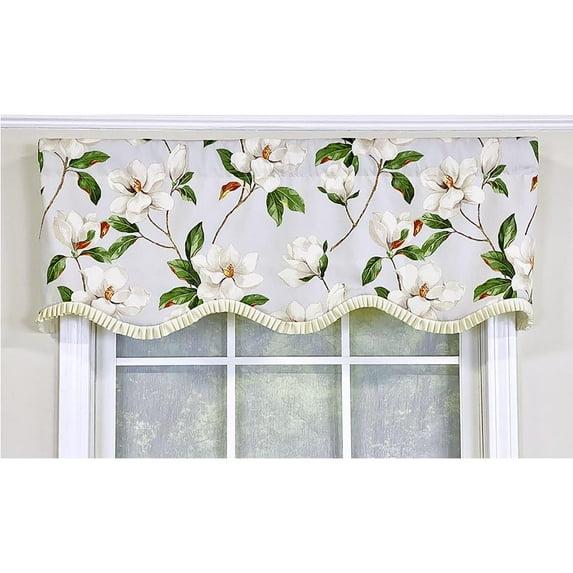 RLF Home Floral Cotton Blend Scalloped 50'' W Window Valance