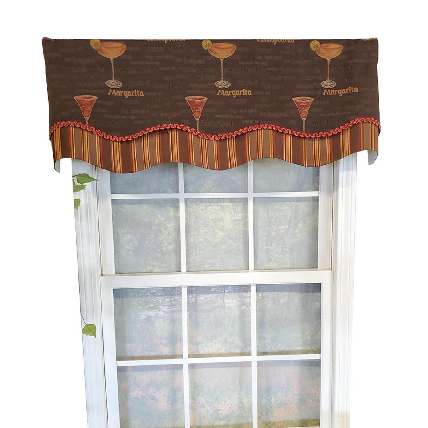 Spirits Drunkard's Path Layered 50'' W Window Valance Oakwood