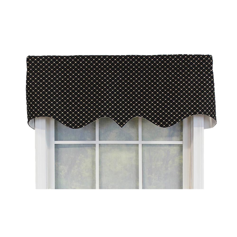 Checkered Cotton Blend Scalloped 50'' W Window Valance