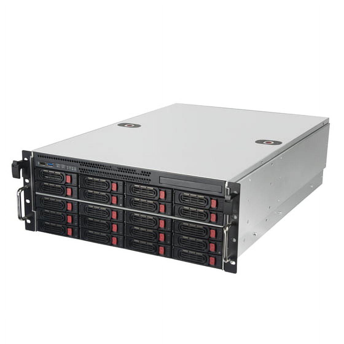 Silver 4U Rackmount Storage Server Chassis with Hot-Swappable Bays