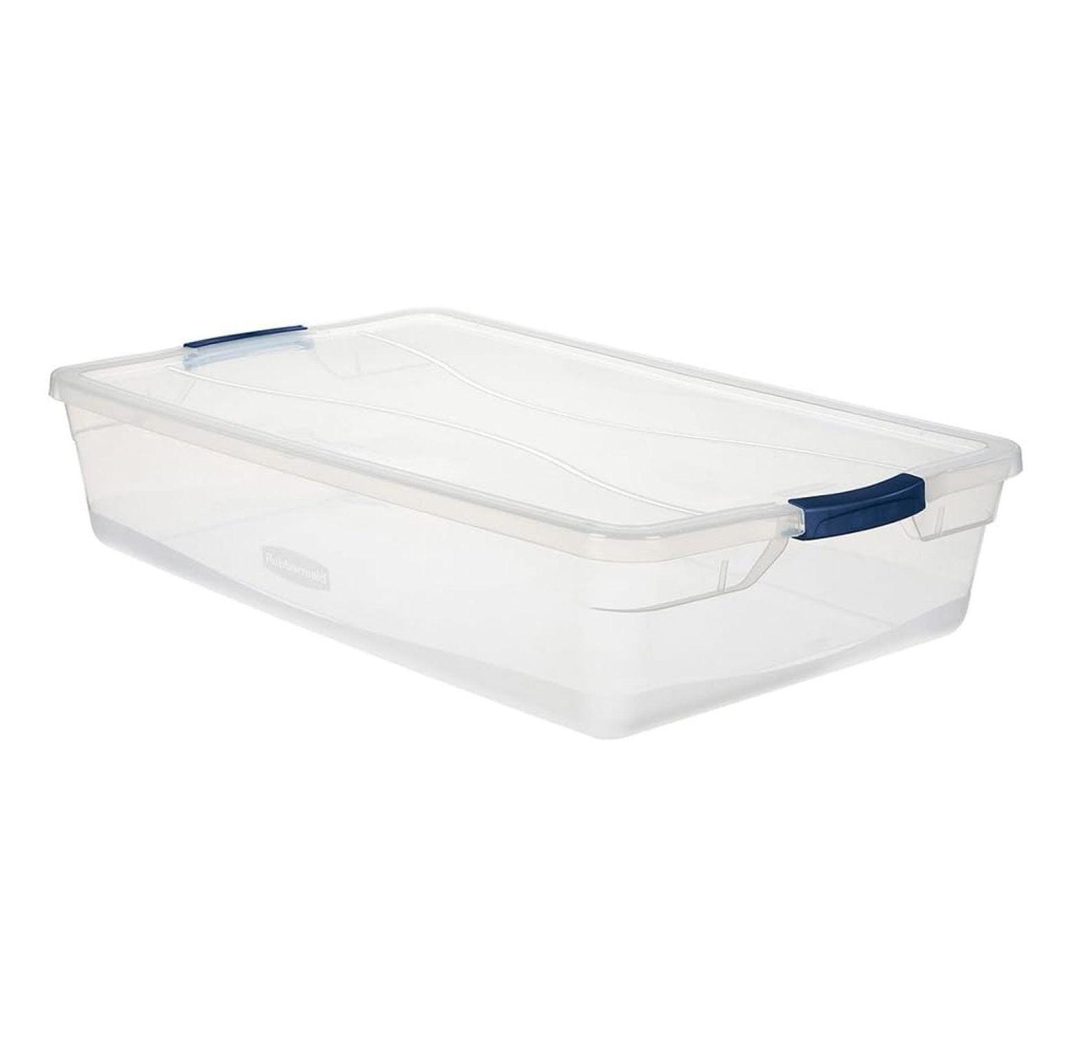 Clear 41-Quart Stackable Plastic Storage Tote