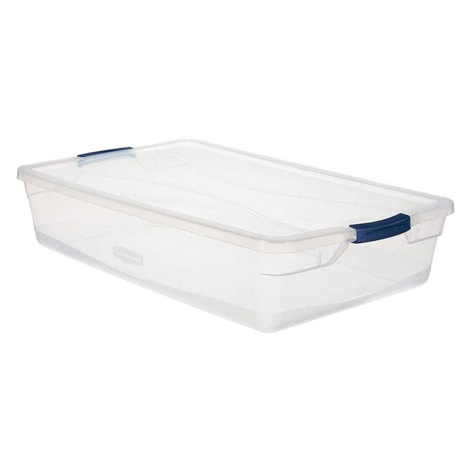 Clear 41-Quart Stackable Plastic Storage Tote