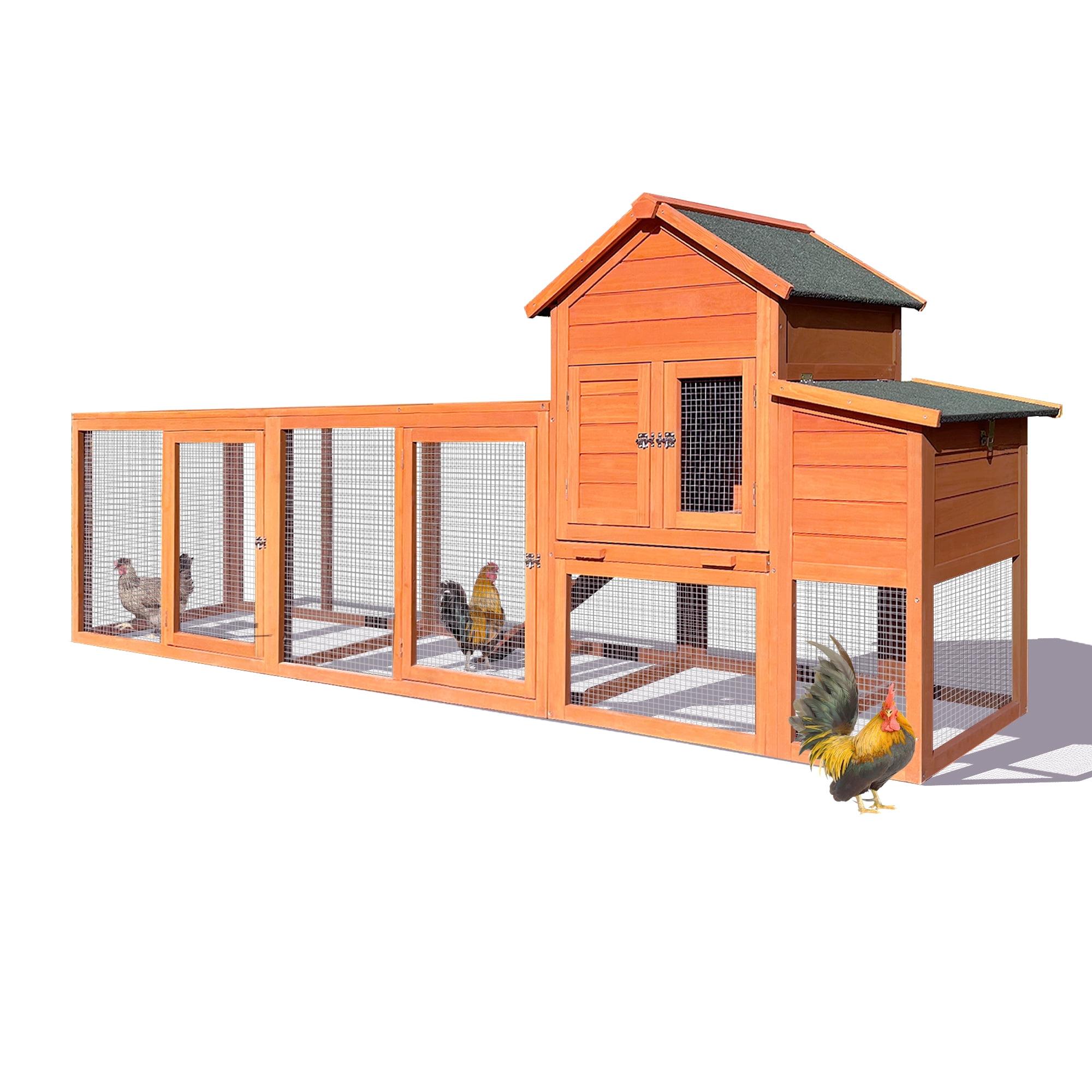 Outdoor Large Chicken Coop Hen Run House Chicken Coops with Nest Box for 6 Chickens