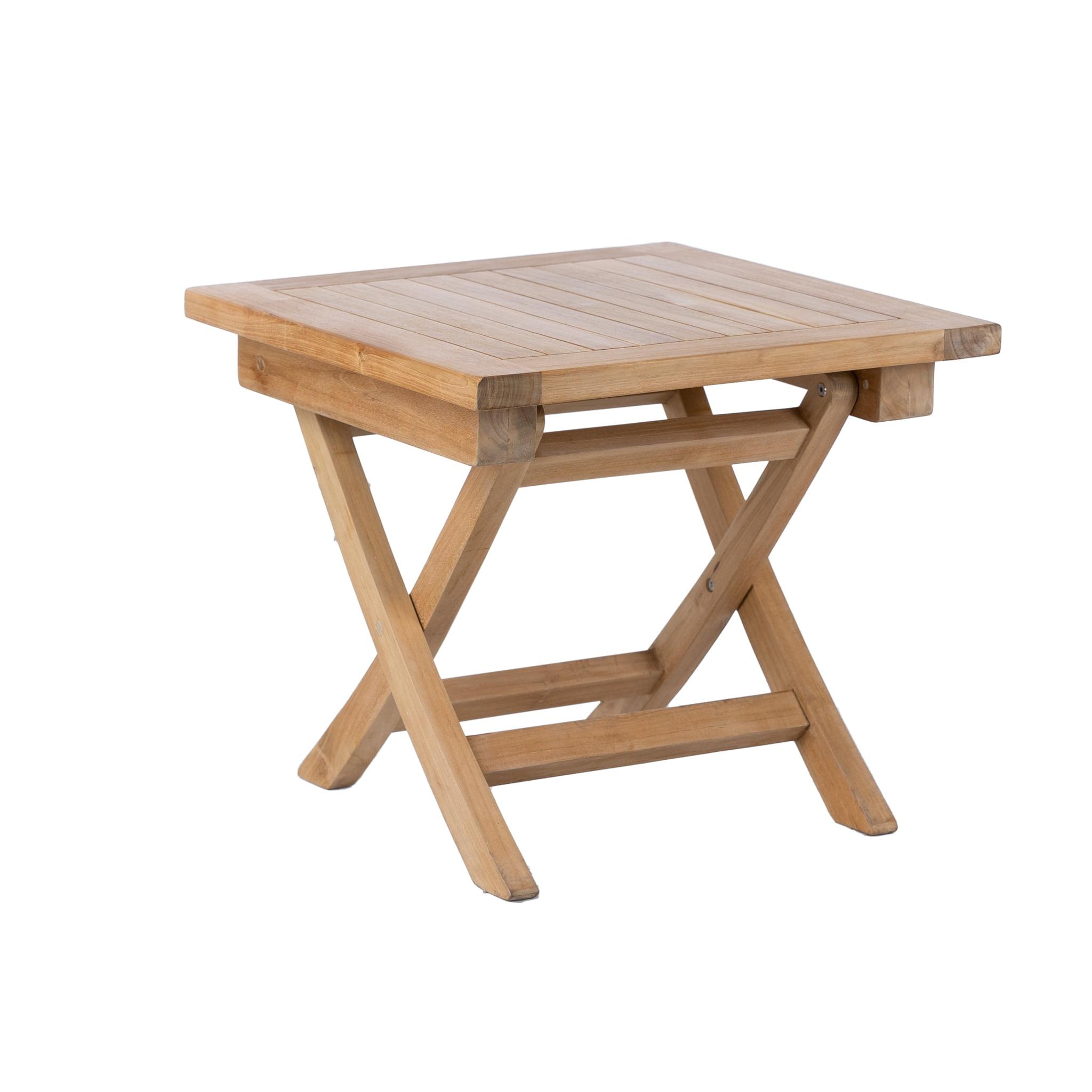 Teak Wood Square Outdoor Coffee Table with Foldable Legs