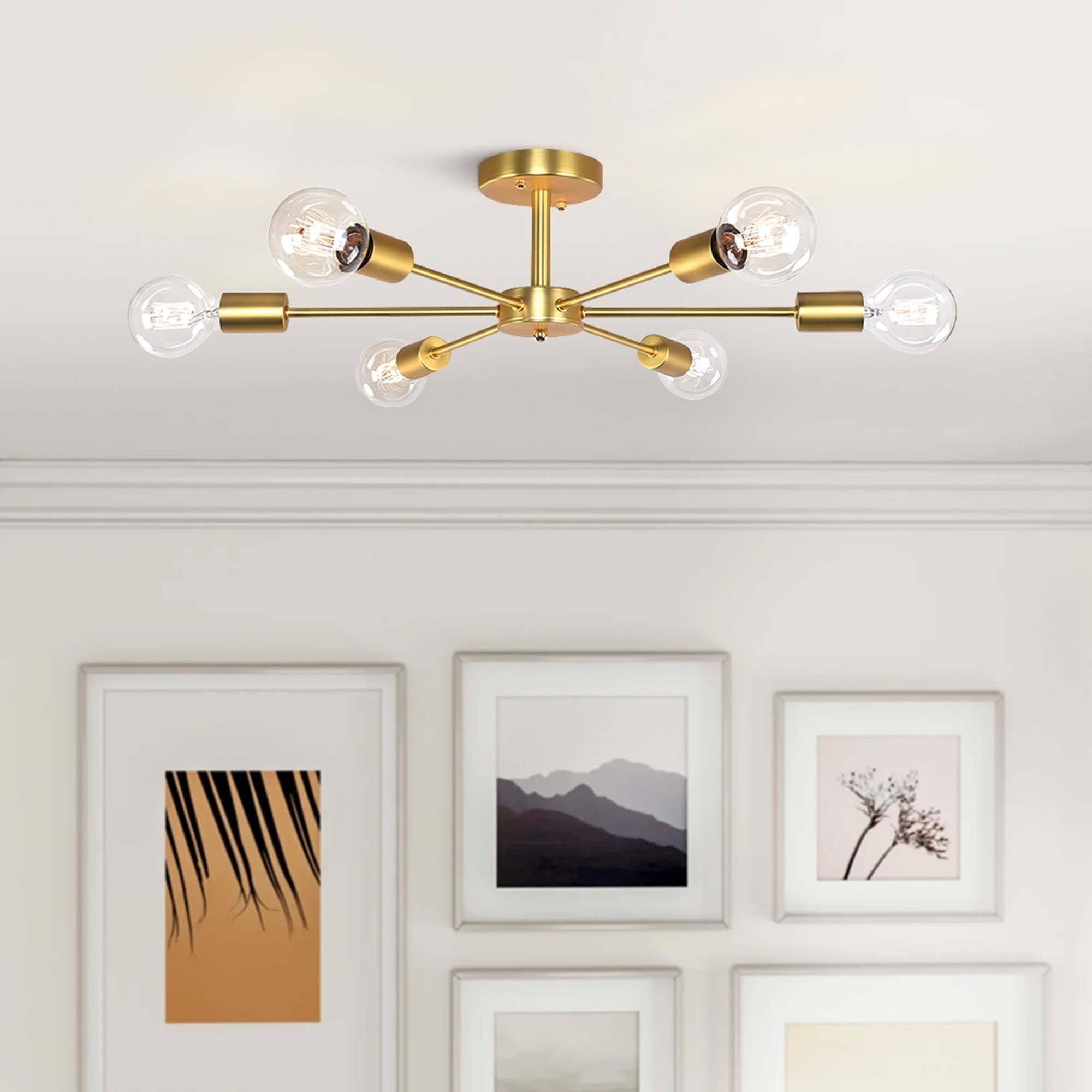 Sevin 6 - Light 25.2'' Sputnik Cylinder Flush Mount