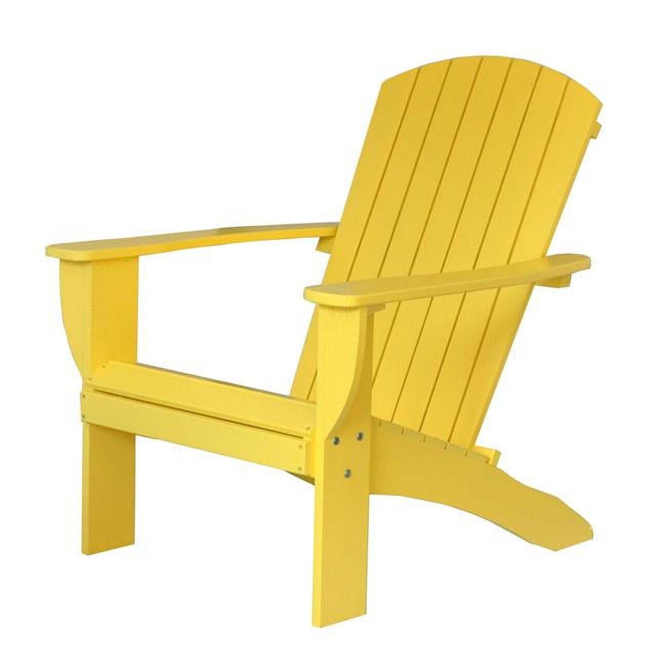 Extra Wide Cedar Adirondack Chair with Bottle Opener & Folding Table - Yellow