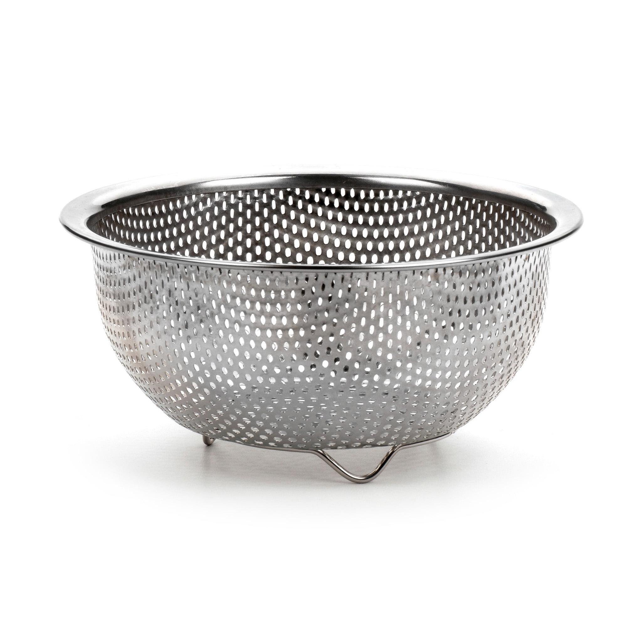 Precision Pierced Stainless Steel Berry Colander with Footed Base