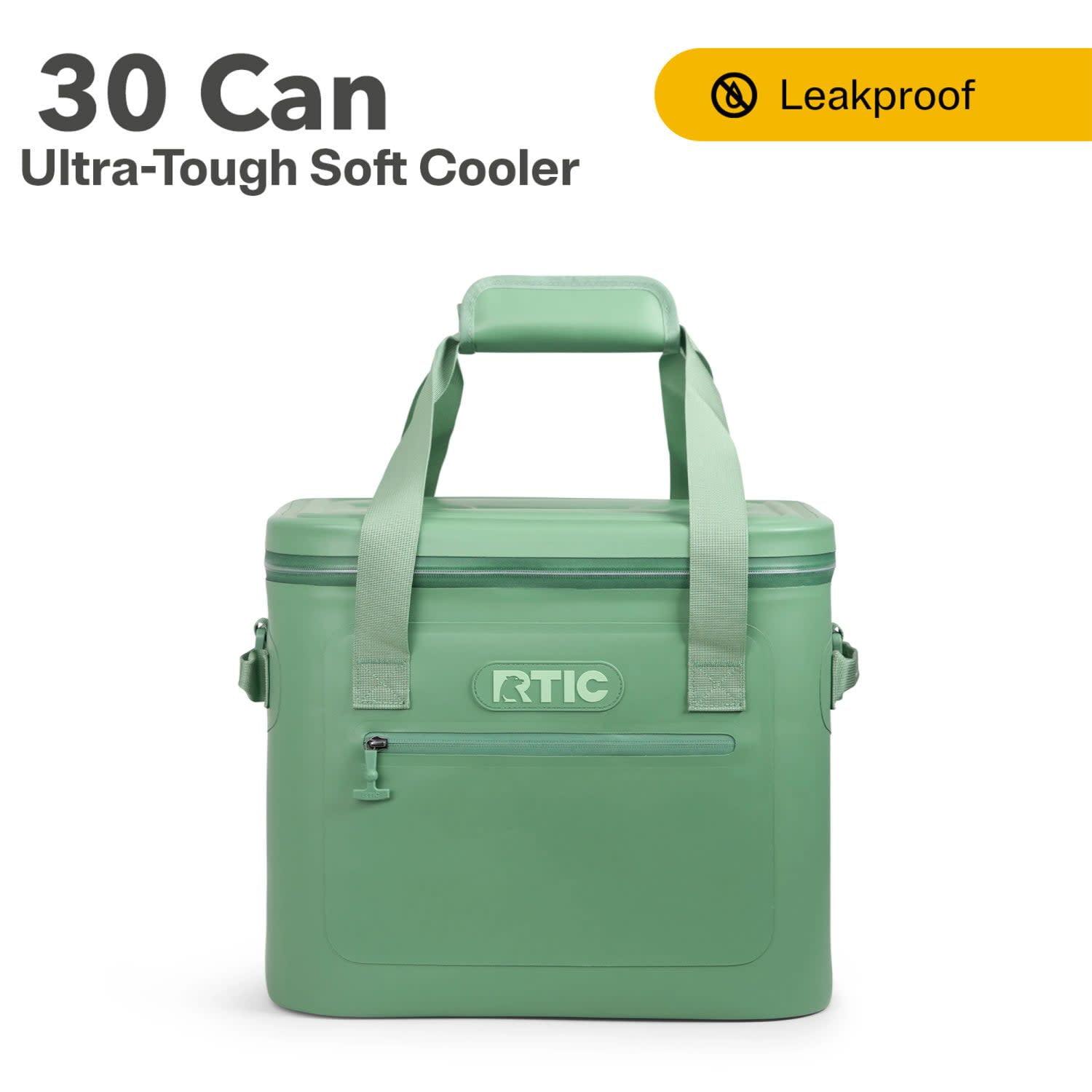 RTIC 30 Can Ultra-Tough Soft Cooler, Leakproof Ice Chest Cooler with Waterproof Zipper, Sage