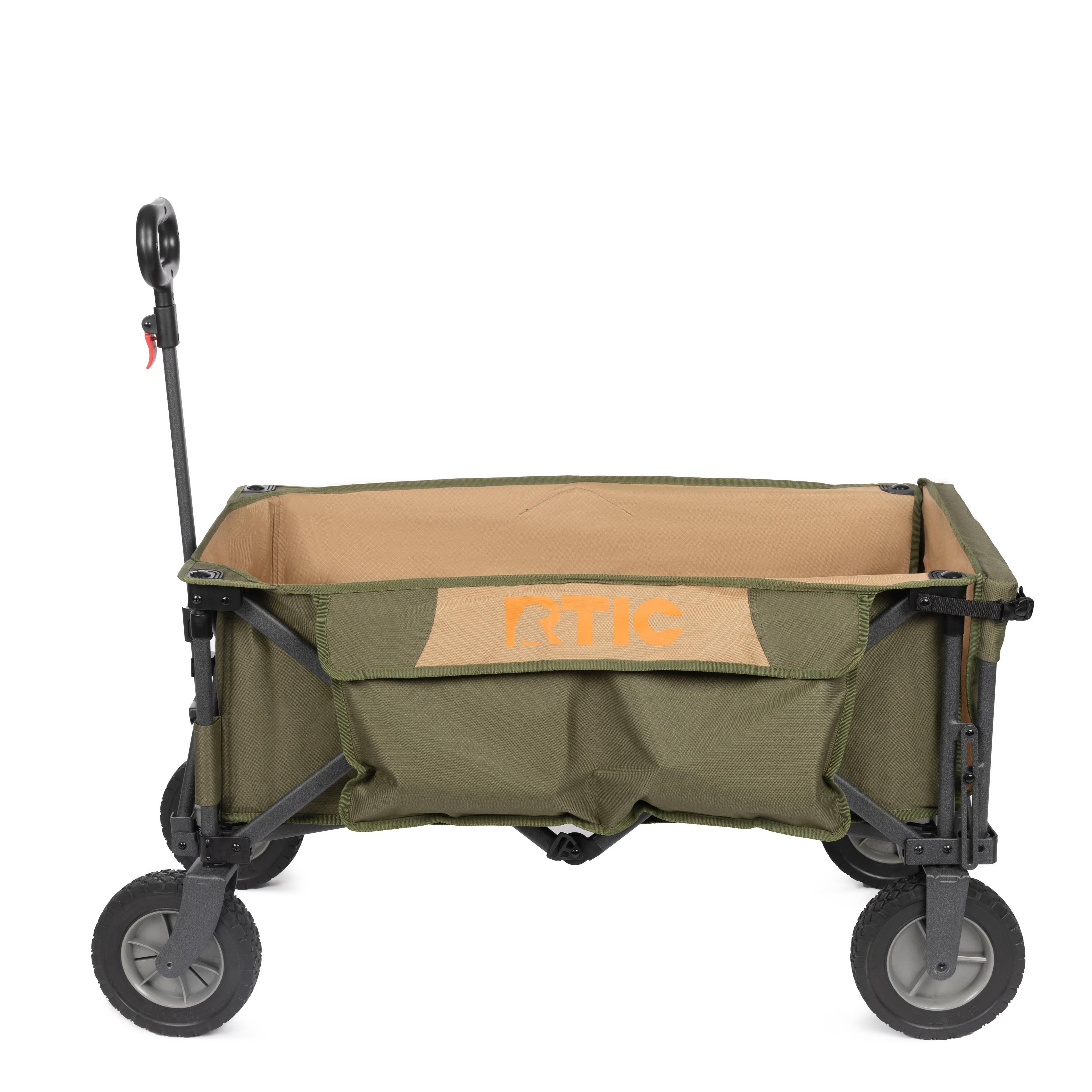 RTIC Ultra-Tough Wagon Folding Utility Cart with All-Terrain Wheels, Foldable, Portable, Collapsible, Push Pull Cart for Camping, Beach, Garden, Outdoor, Sports, 250 Lbs Capacity, Trailblazer