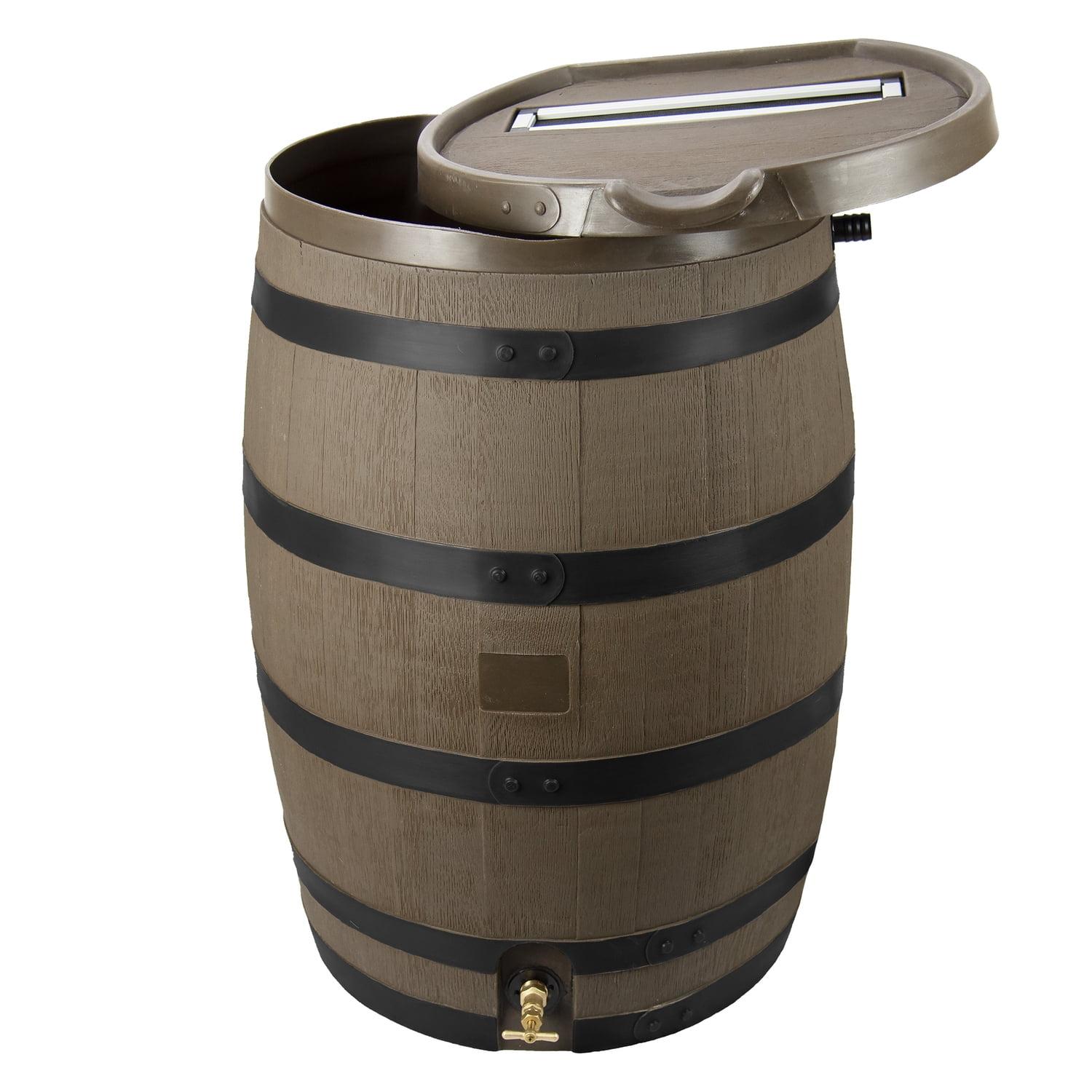 RTS Companies 55 Gallon Premium Eco Flat Back Rain Barrel with Removable Lid