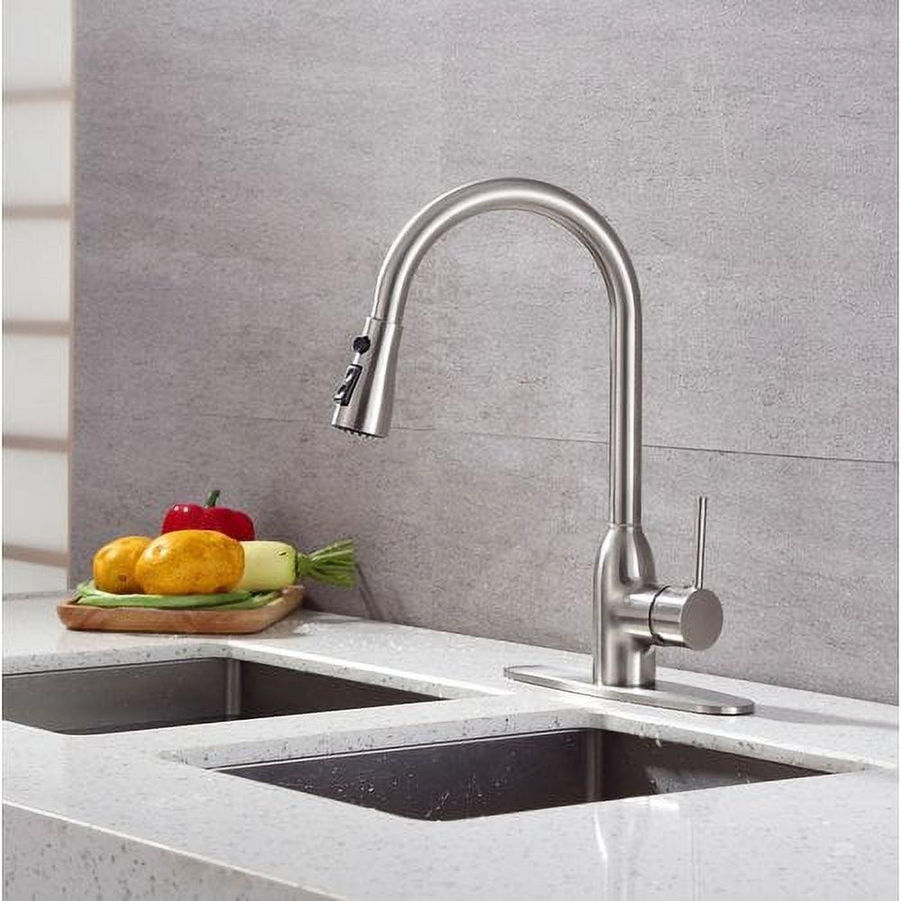 Brushed Nickel Single-Handle Pull-Down Kitchen Faucet