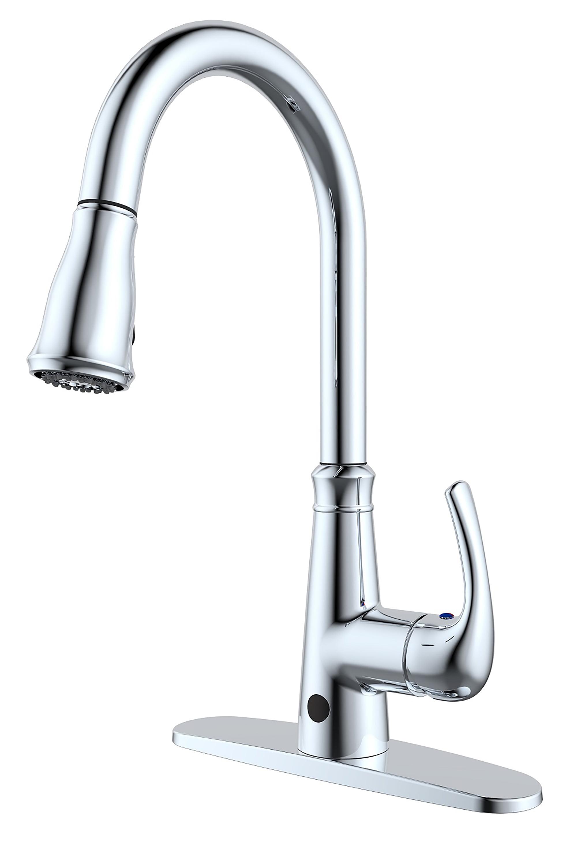 Chrome Single-Handle Pull-Down Touchless Kitchen Faucet