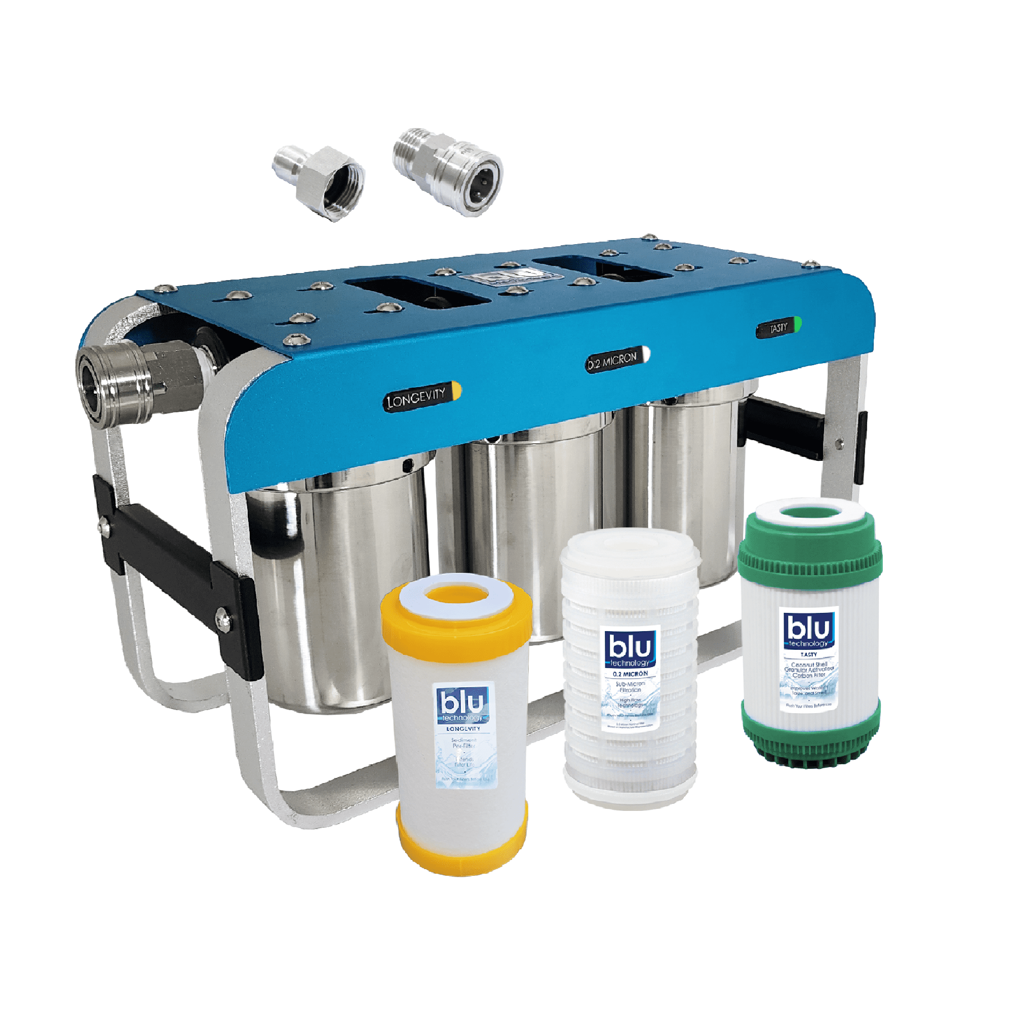 RV Water Filter System 0.2 Micron Blu Tech, 3 Stage Filtration, AR3- Adventure Series Camper Water Filter