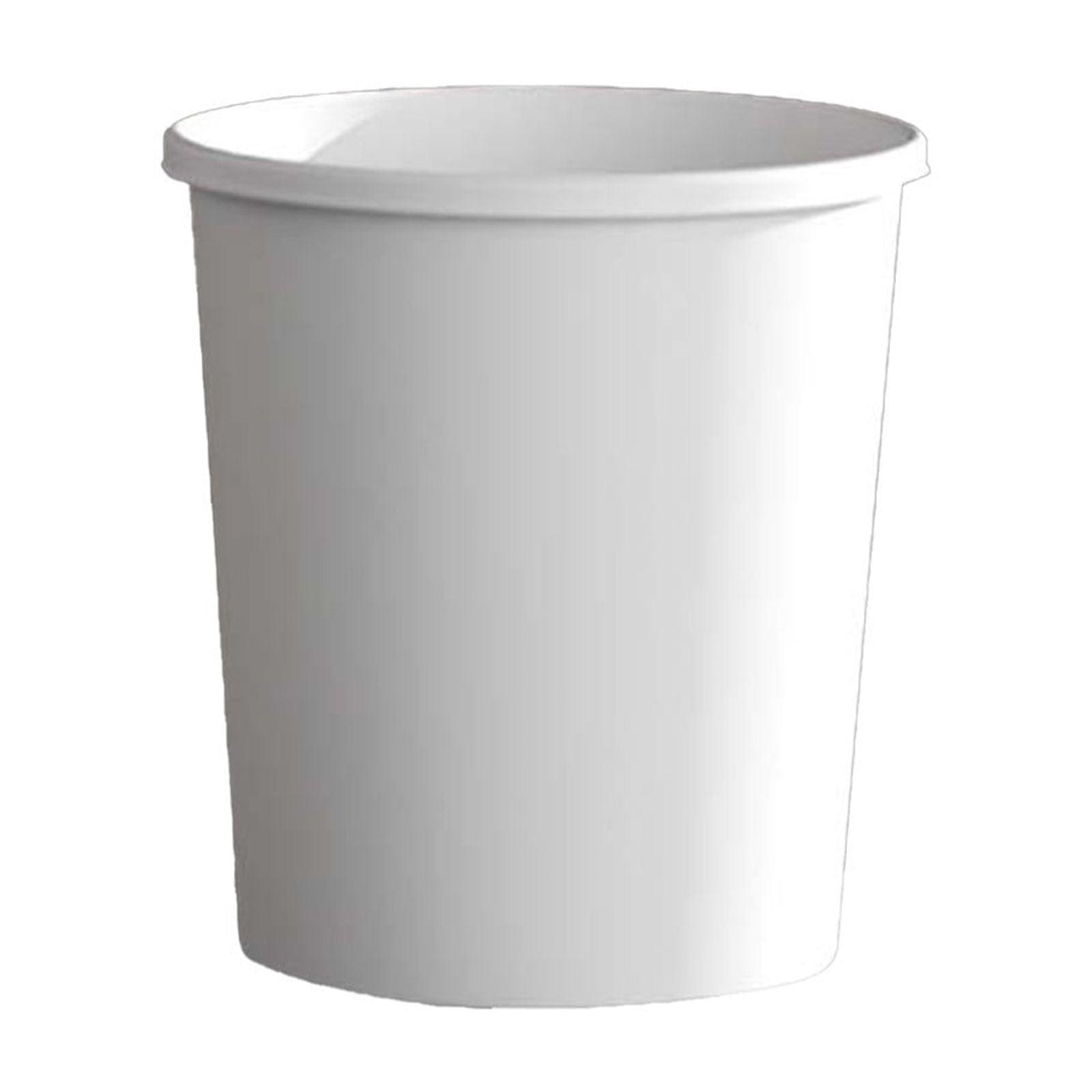 White Plastic Wastebasket with Pressure Ring