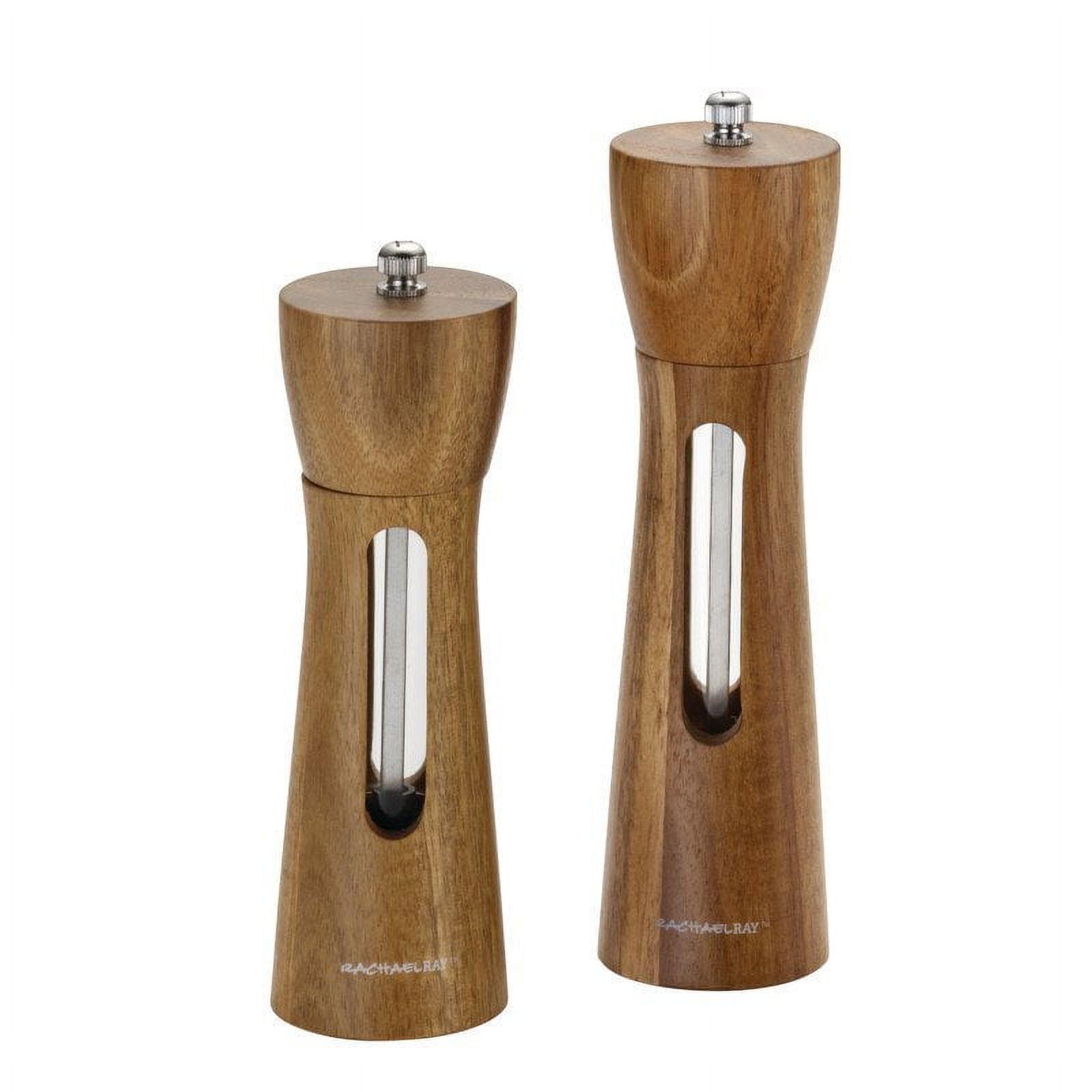 Acacia Wood Salt and Pepper Grinder Set with Stainless Steel