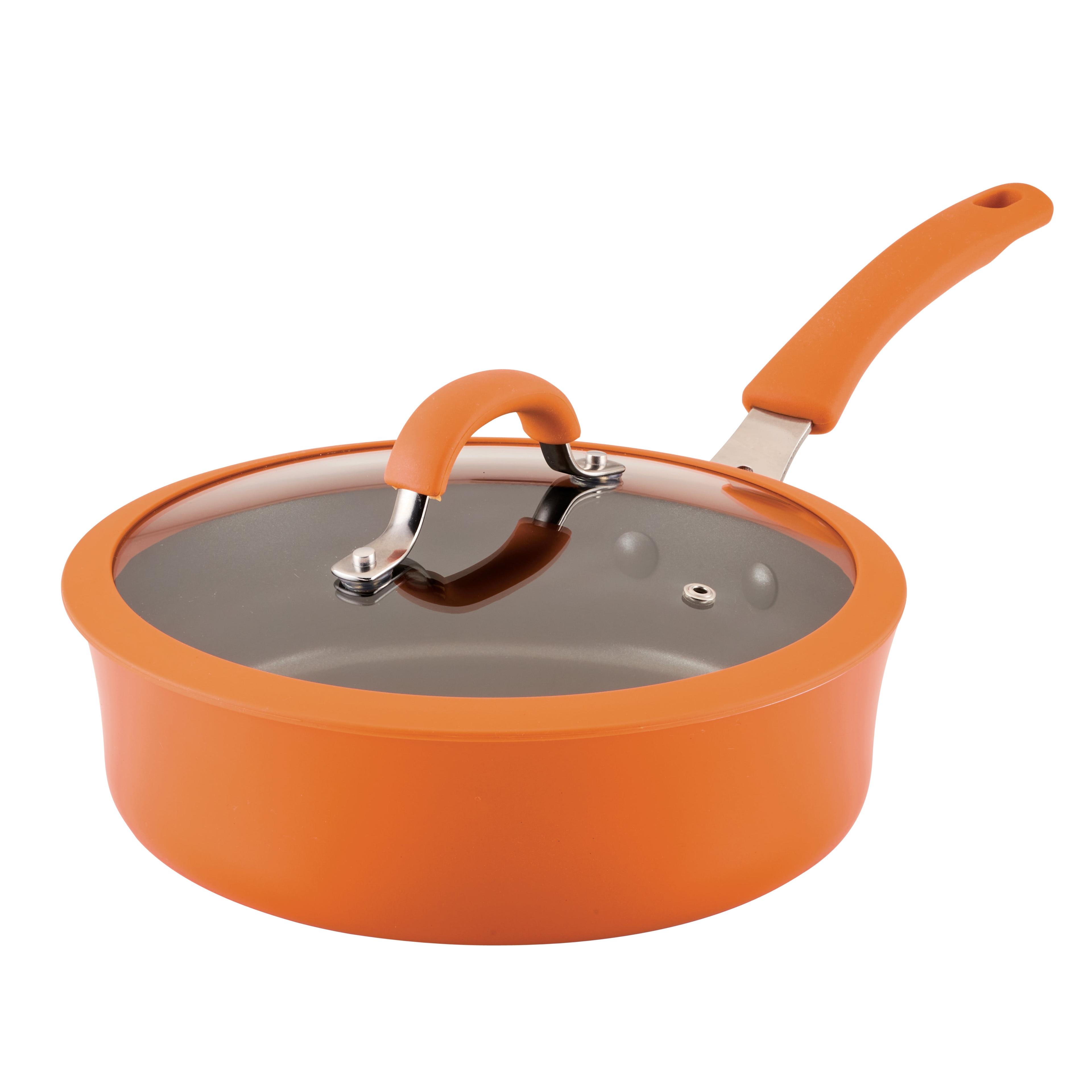 Rachael Ray Rachael Ray Cook & Create Nonstick Saute Pan With Lid, 3 Quart, Orange