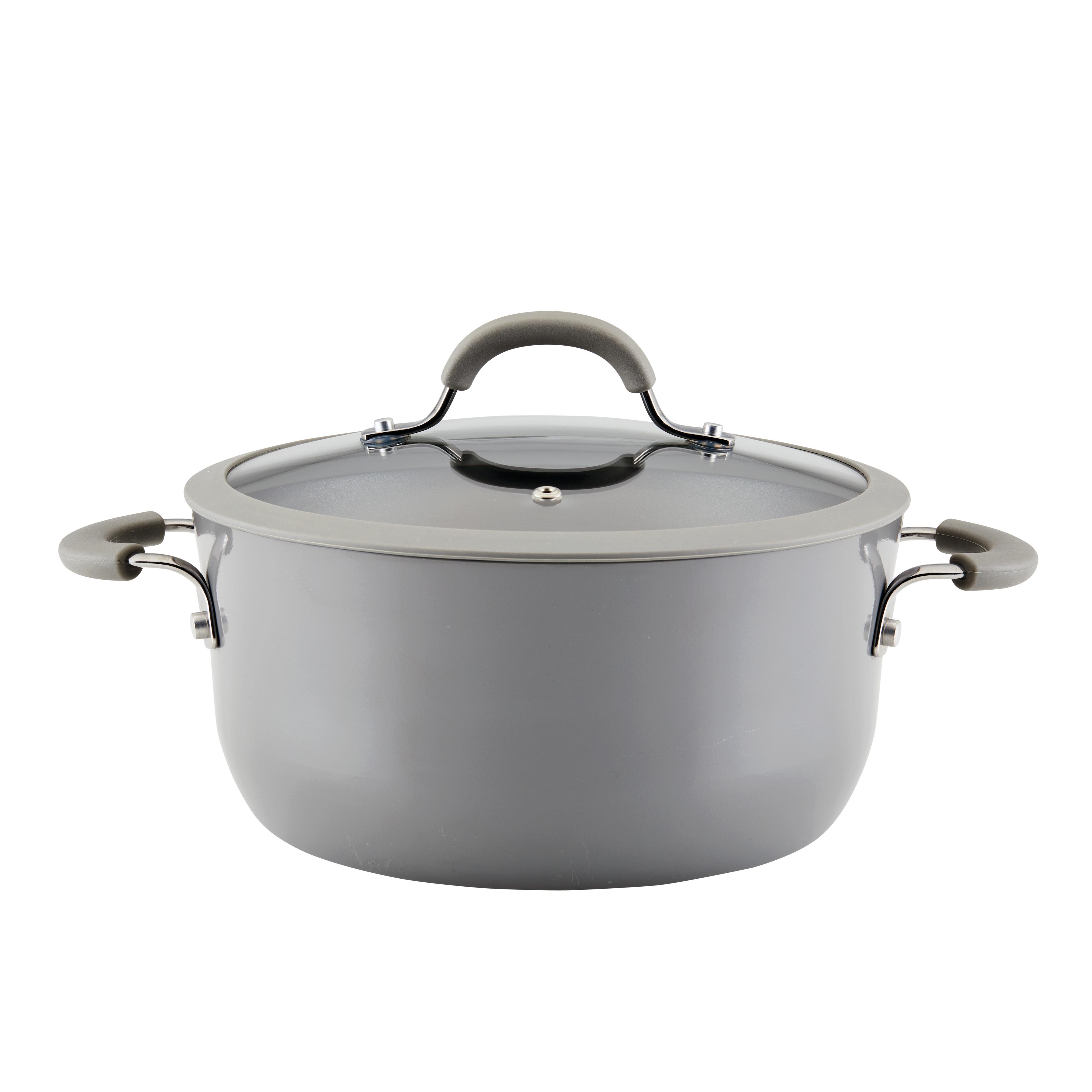 Gray 5-Quart Aluminum Nonstick Dutch Oven with Lid