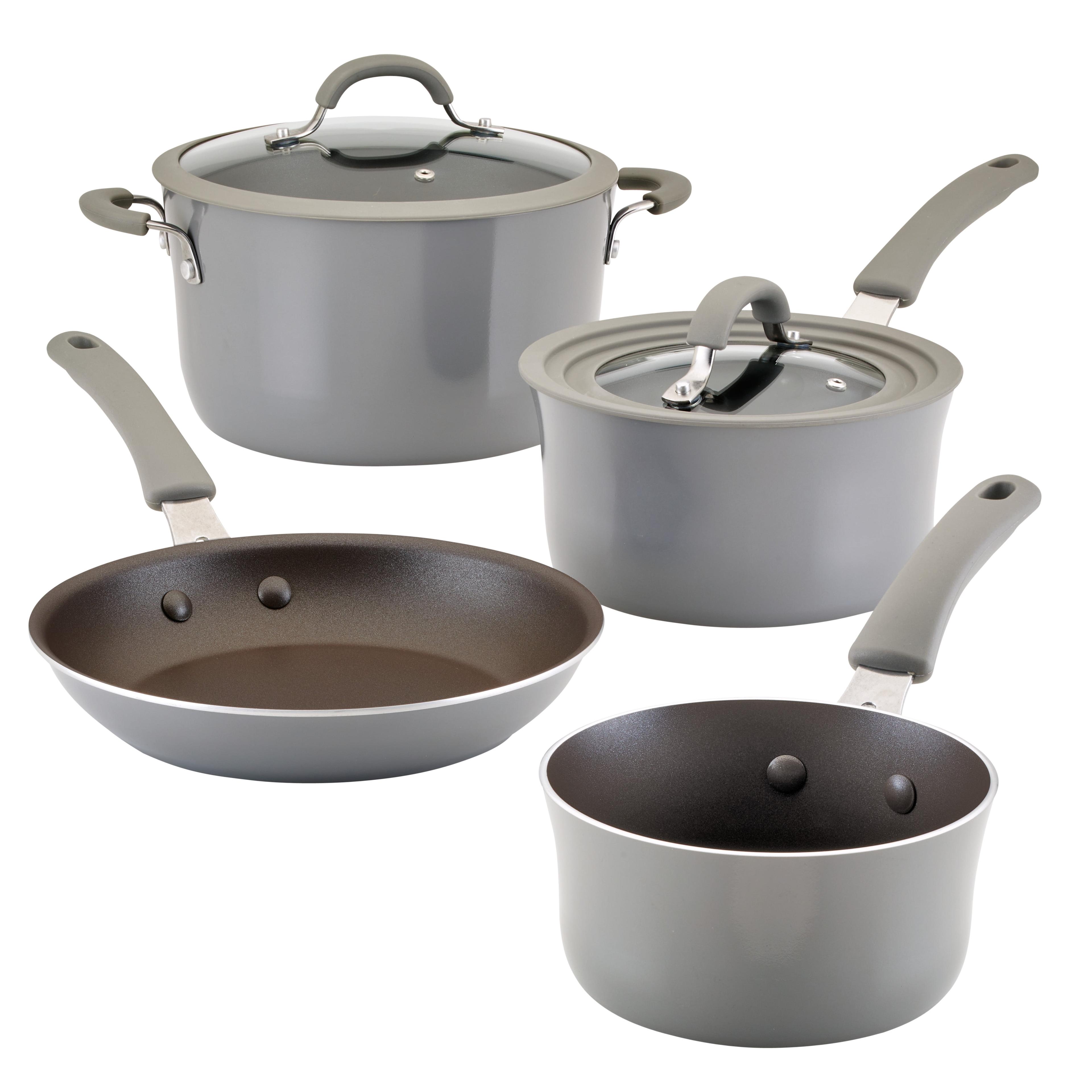 Rachael Ray Rachael Ray Cook & Create Nonstick Cookware Pots and Pans Set, 6 Piece, Gray