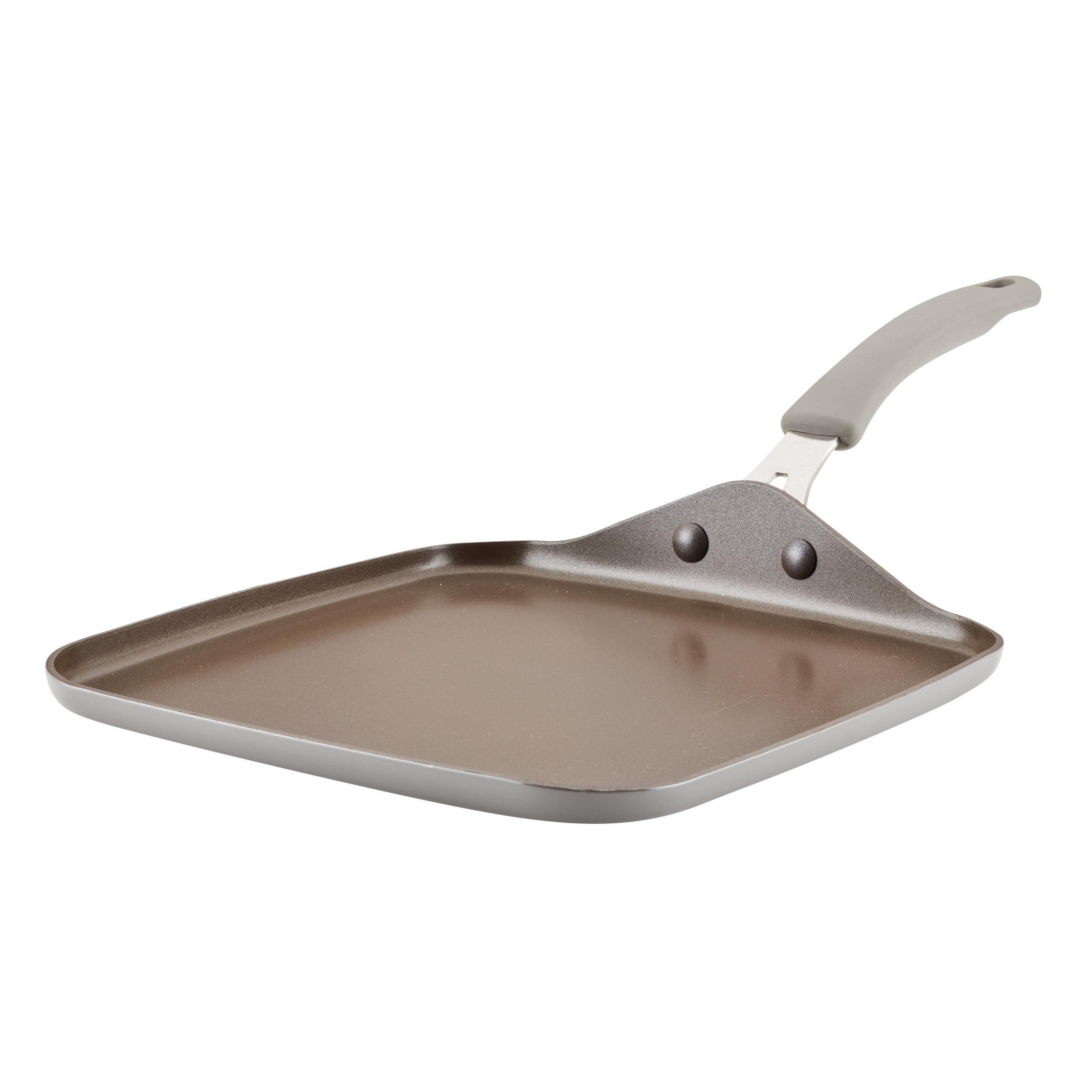 Gray Nonstick Aluminum Square Stovetop Griddle Pan, 11-Inch