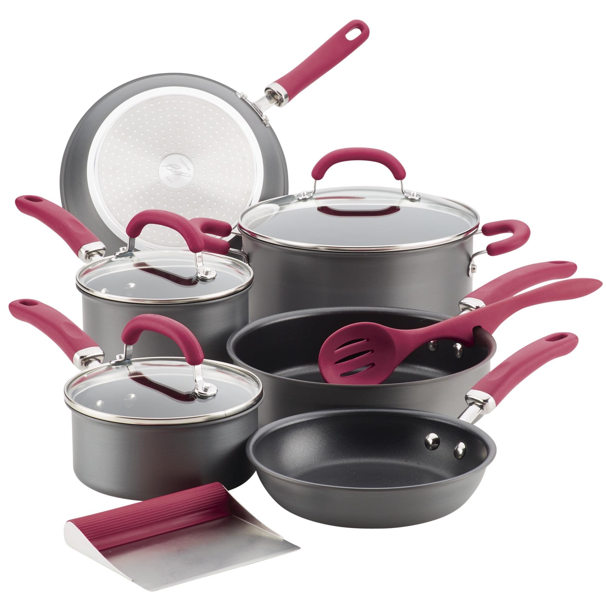 Rachael Ray Rachael Ray Create Delicious Hard Anodized Nonstick Cookware Induction Pots and Pans Set, 11 Piece