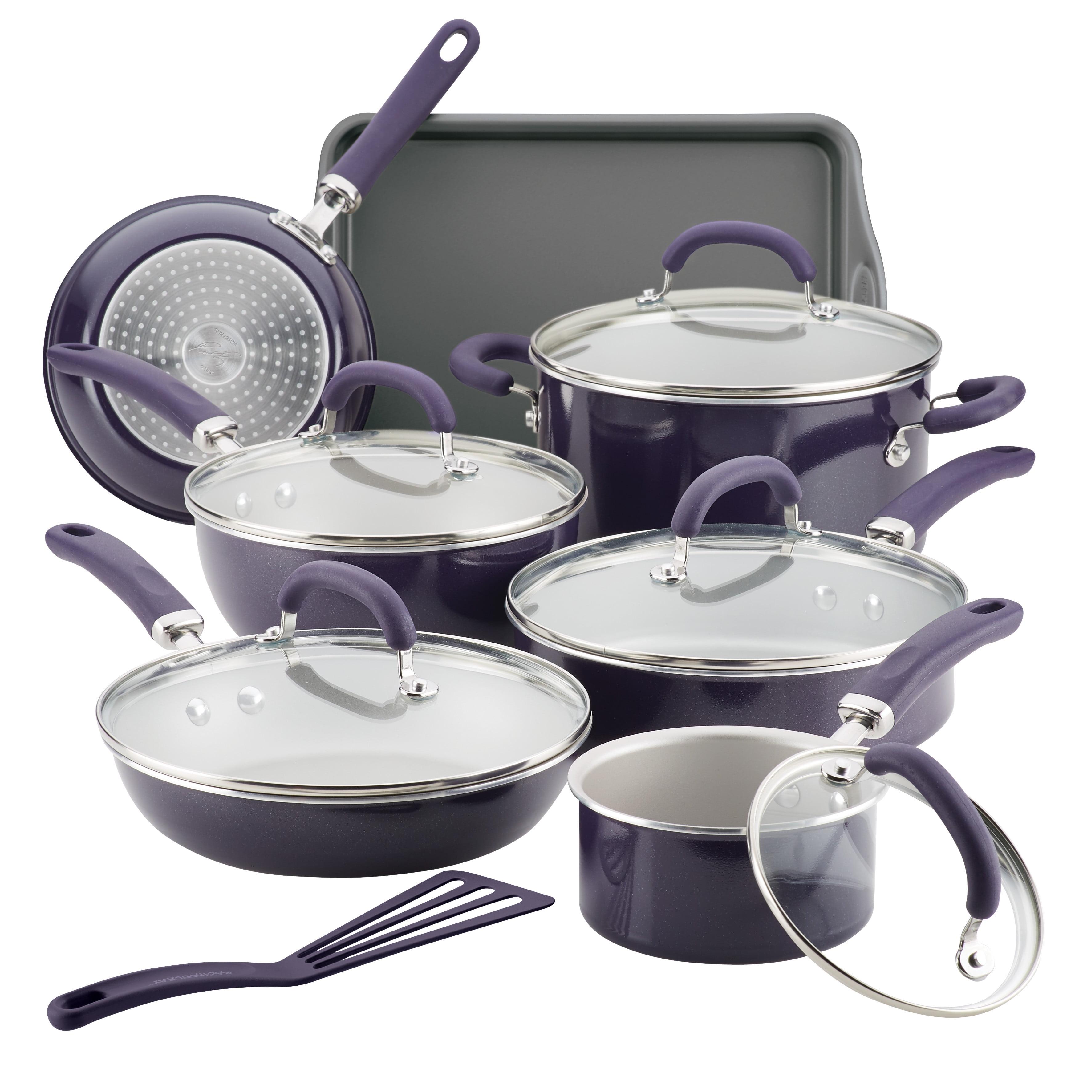 Purple Shimmer 13-Piece Nonstick Aluminum Cookware Set