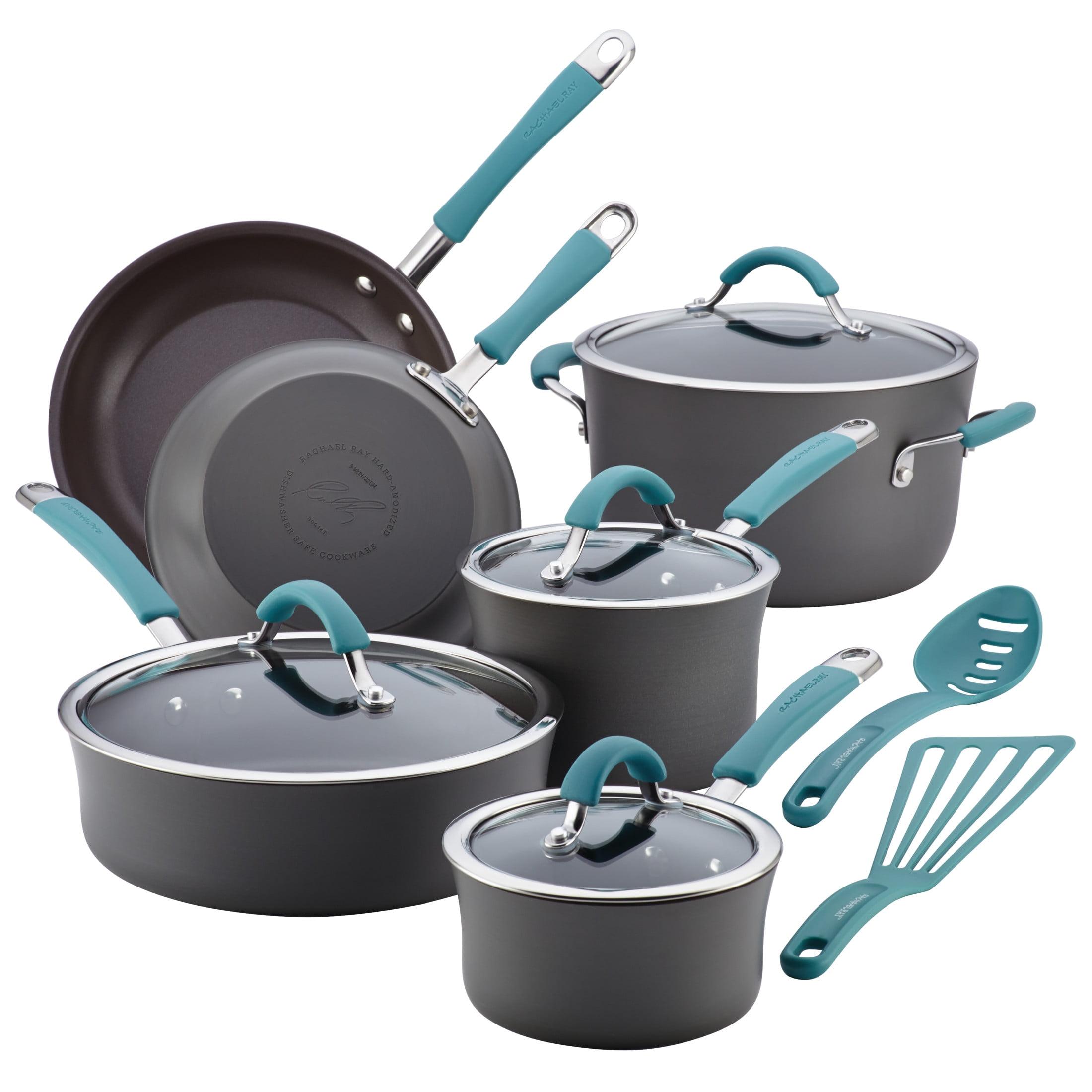 Rachael Ray Rachael Ray Cucina Hard-Anodized Aluminum Nonstick Cookware Pots and Pans Set, 12 Piece