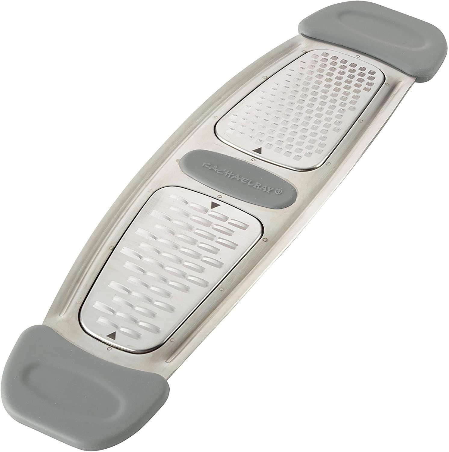 Gray Stainless Steel Multi-Grater with Silicone Handles