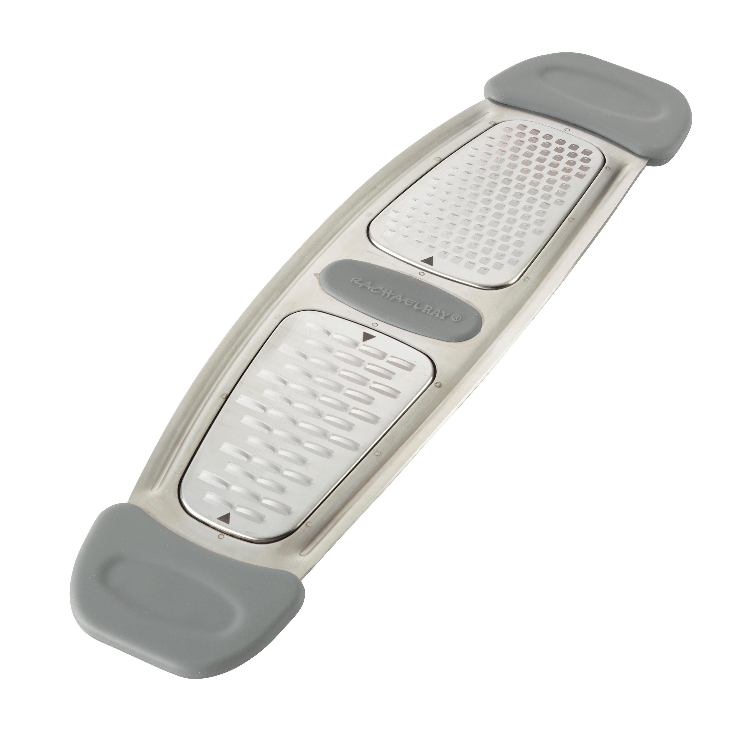 Gray Stainless Steel Multi-Grater with Silicone Handles