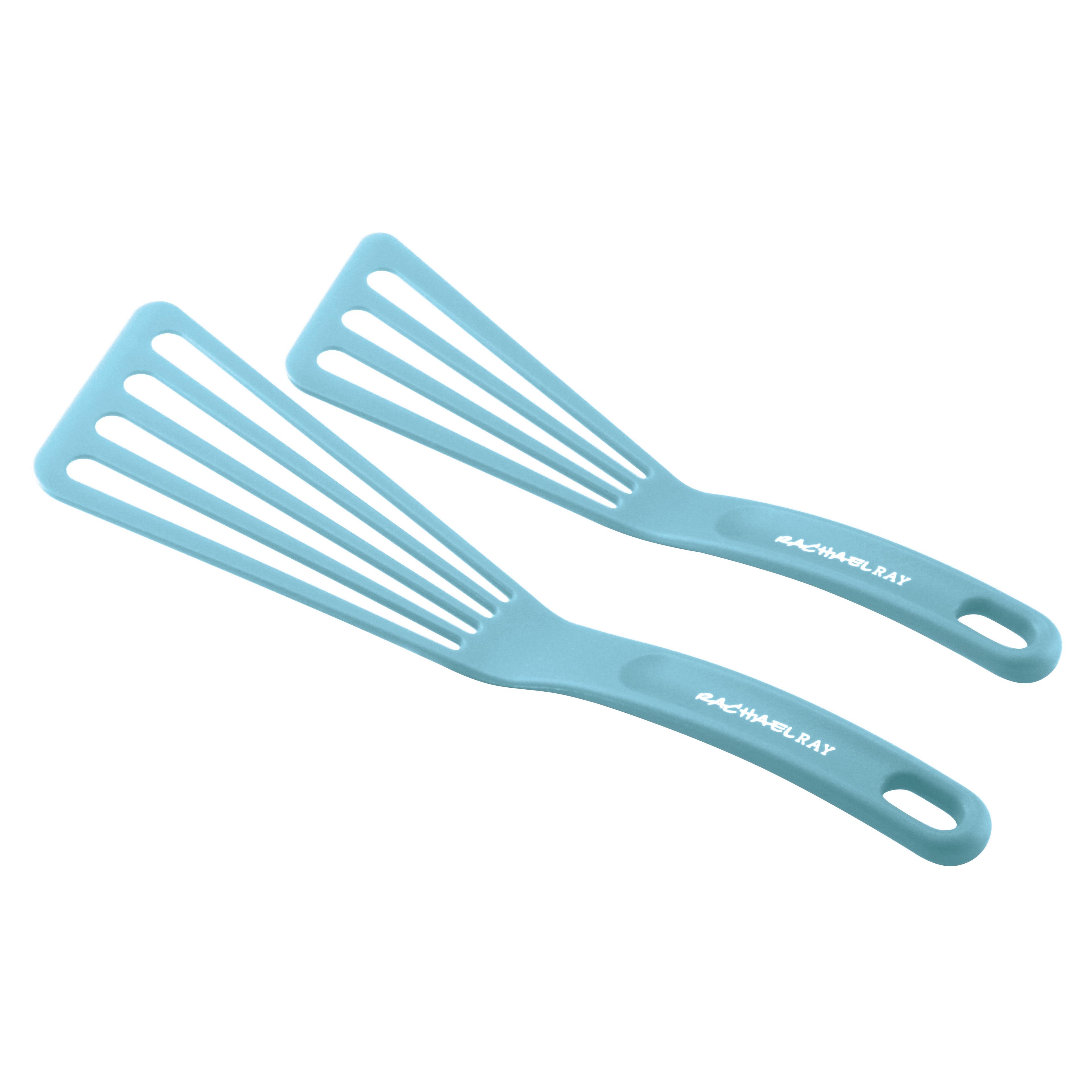 Light Blue Nylon Slotted Turner Spatula Set, 2-Piece