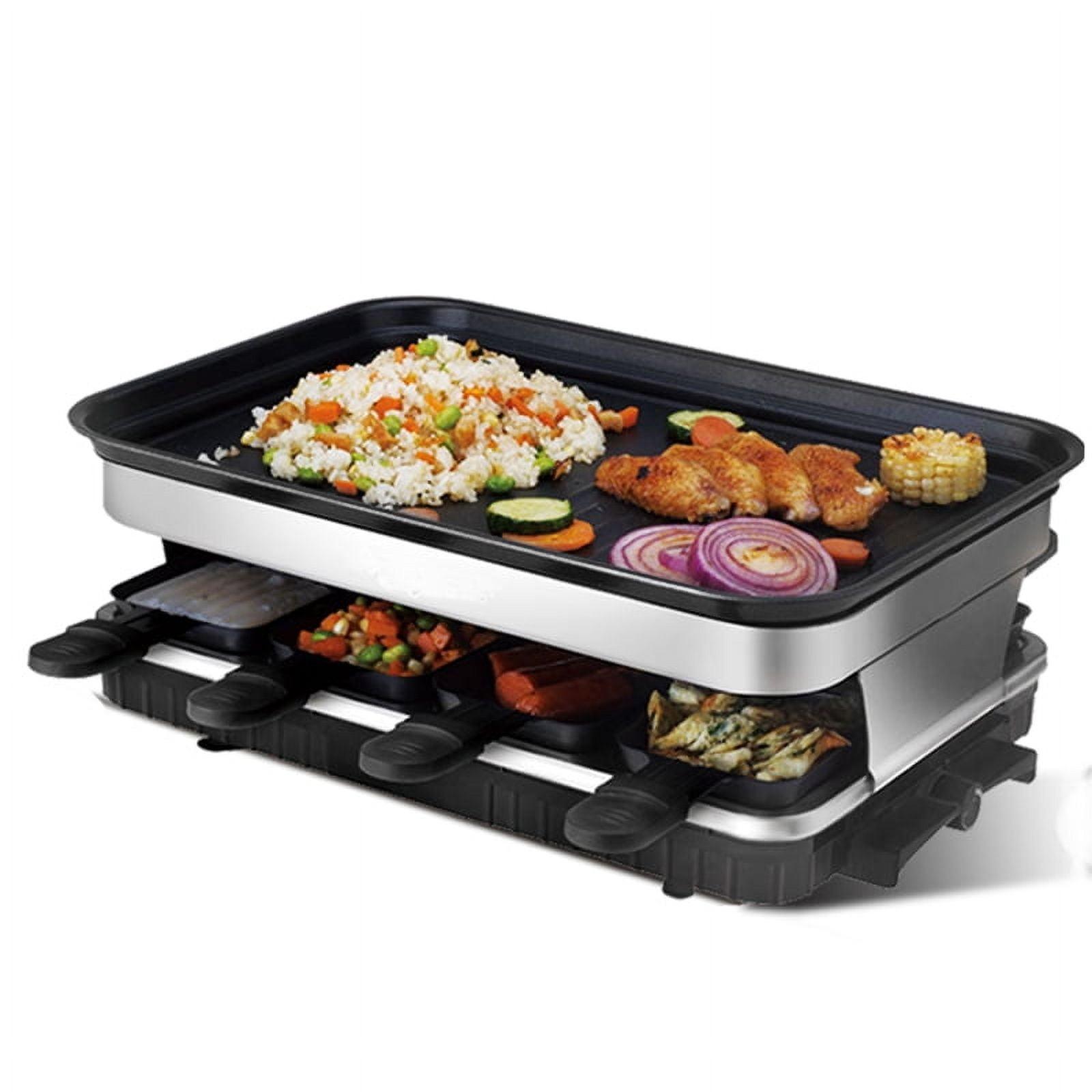 Black Cast Iron Electric Tabletop Grill with Non-Stick Griddle Plate