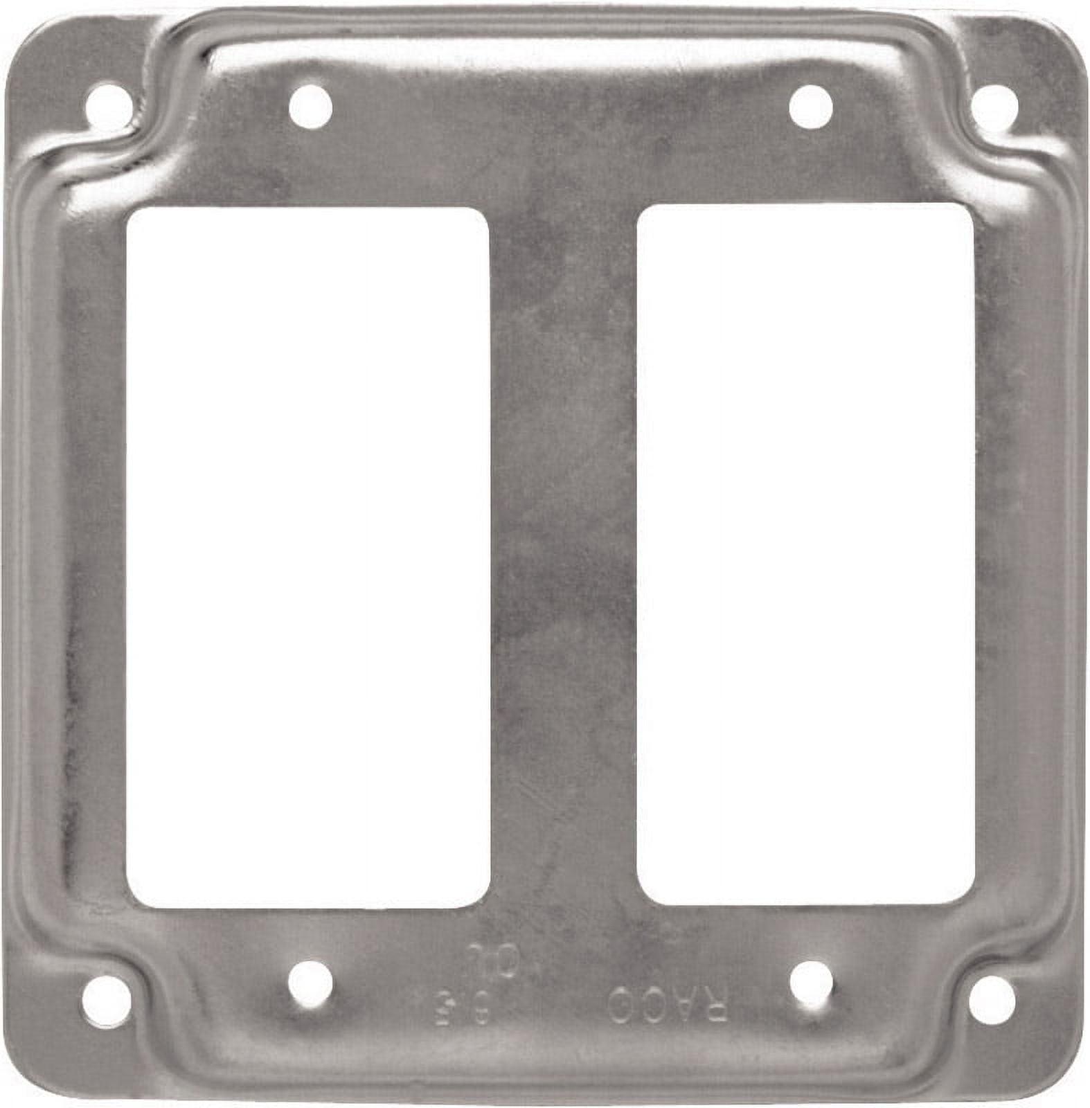 Raco  Square  Steel  2 gang Box Cover  For 2 GFCI Receptacles