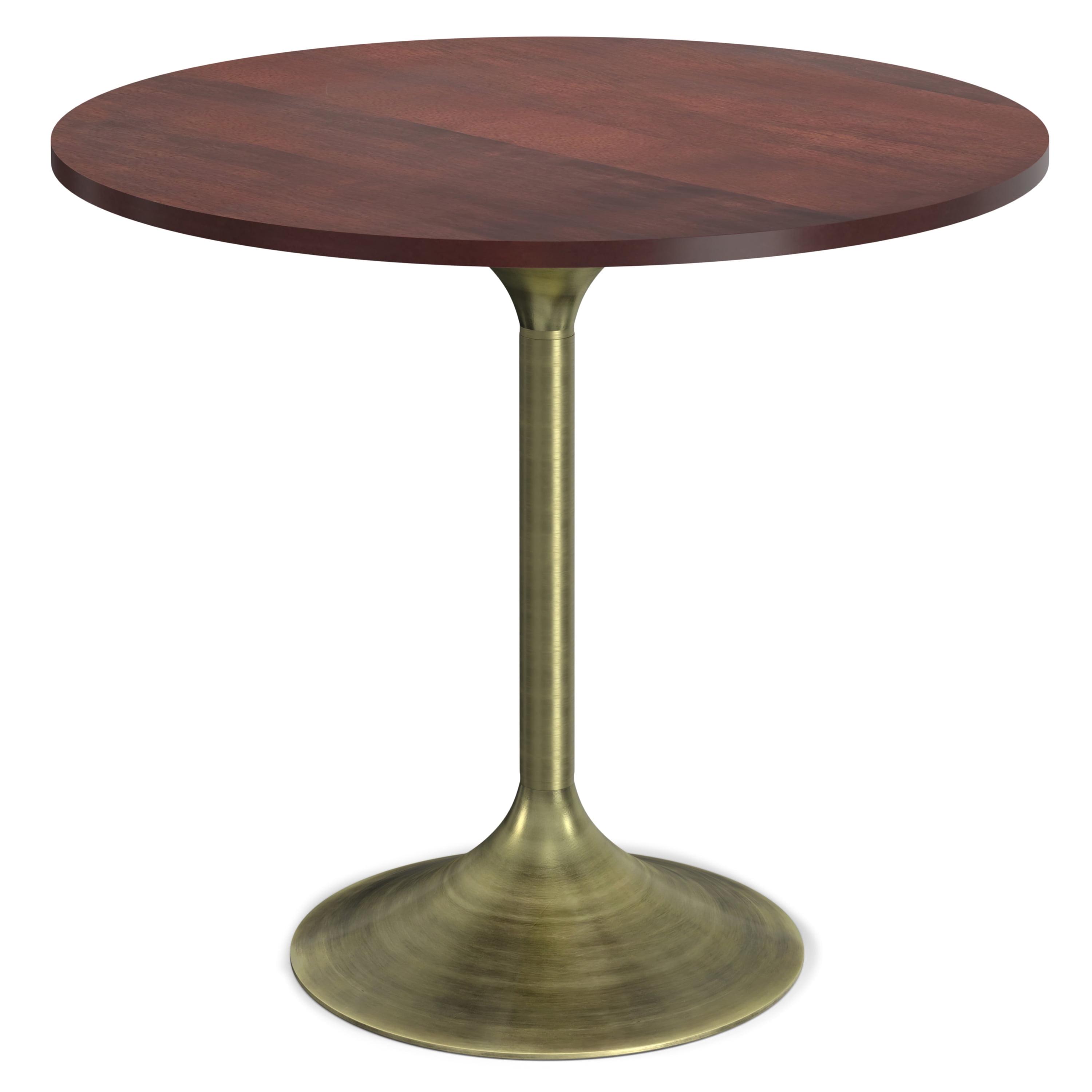 Radford Round Solid Wood Top Metal Base Dining Table