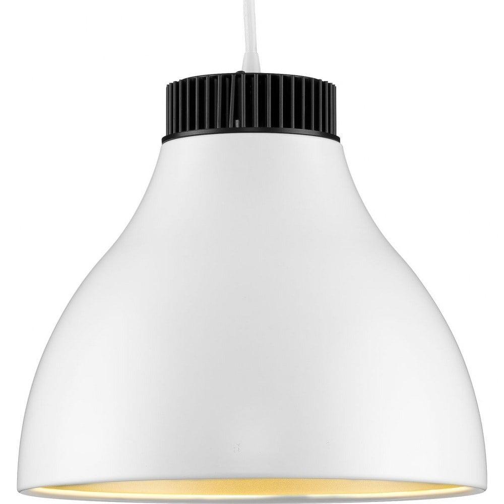 Satin White Aluminum LED Dome Pendant Light