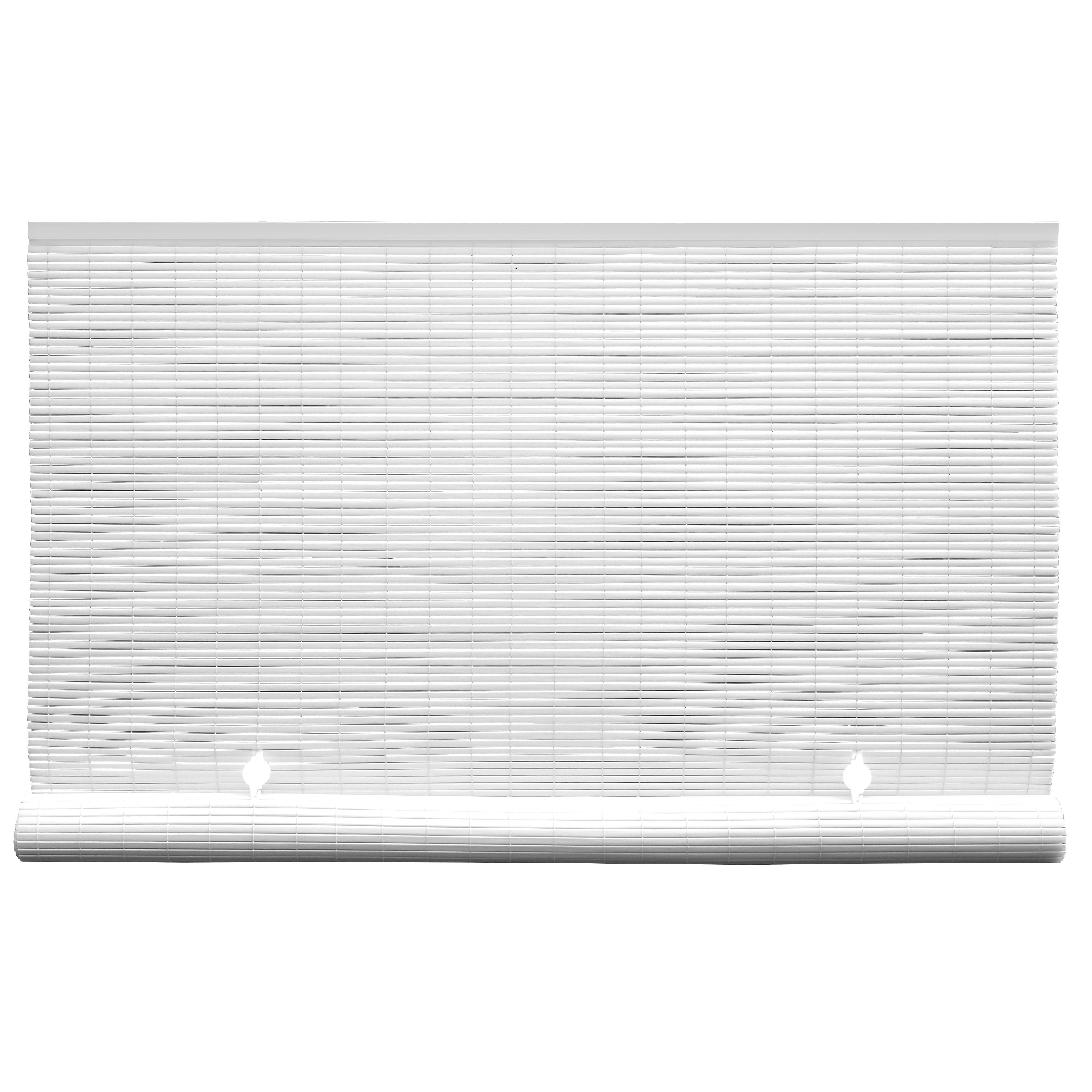 48" x 72" Outdoor Oval Vinyl Cord-Free PVC Rollup Blinds White - Radiance: UV Protection, Child Safe
