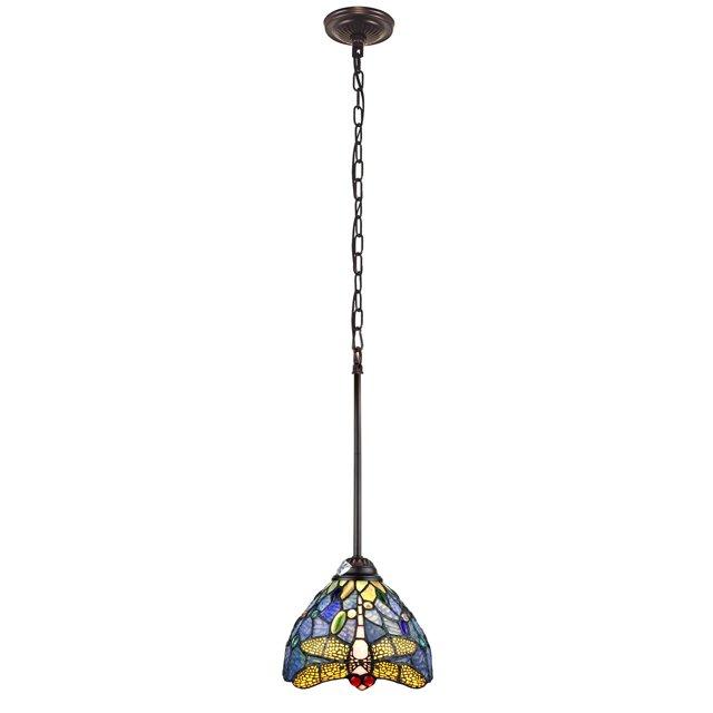 Chloe Lighting Sunniva Dragonfly Tiffany-Style 1 Light Mini-Pendant 8 Inch Wide
