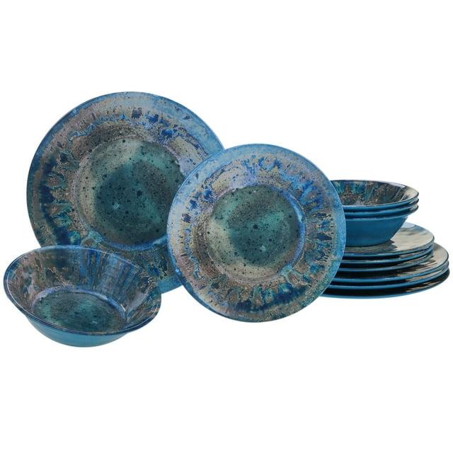 Certified International Certified International Radiance 12 Piece 100% Heavyweight Melamine Dinnerware Set, Service for 4 (Available in TEAL or CREAM)