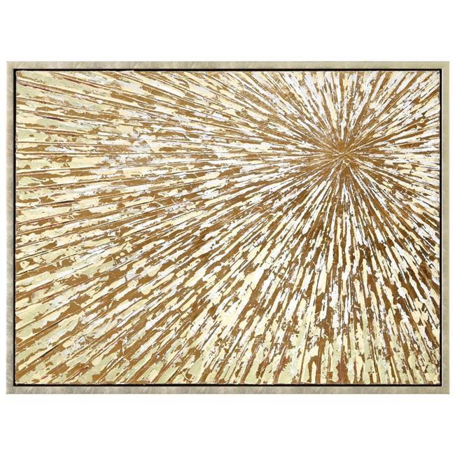 Empire Art Direct Radiant Burst Metallic Hand Painted Framed Canvas Wall Art with Gold Foil