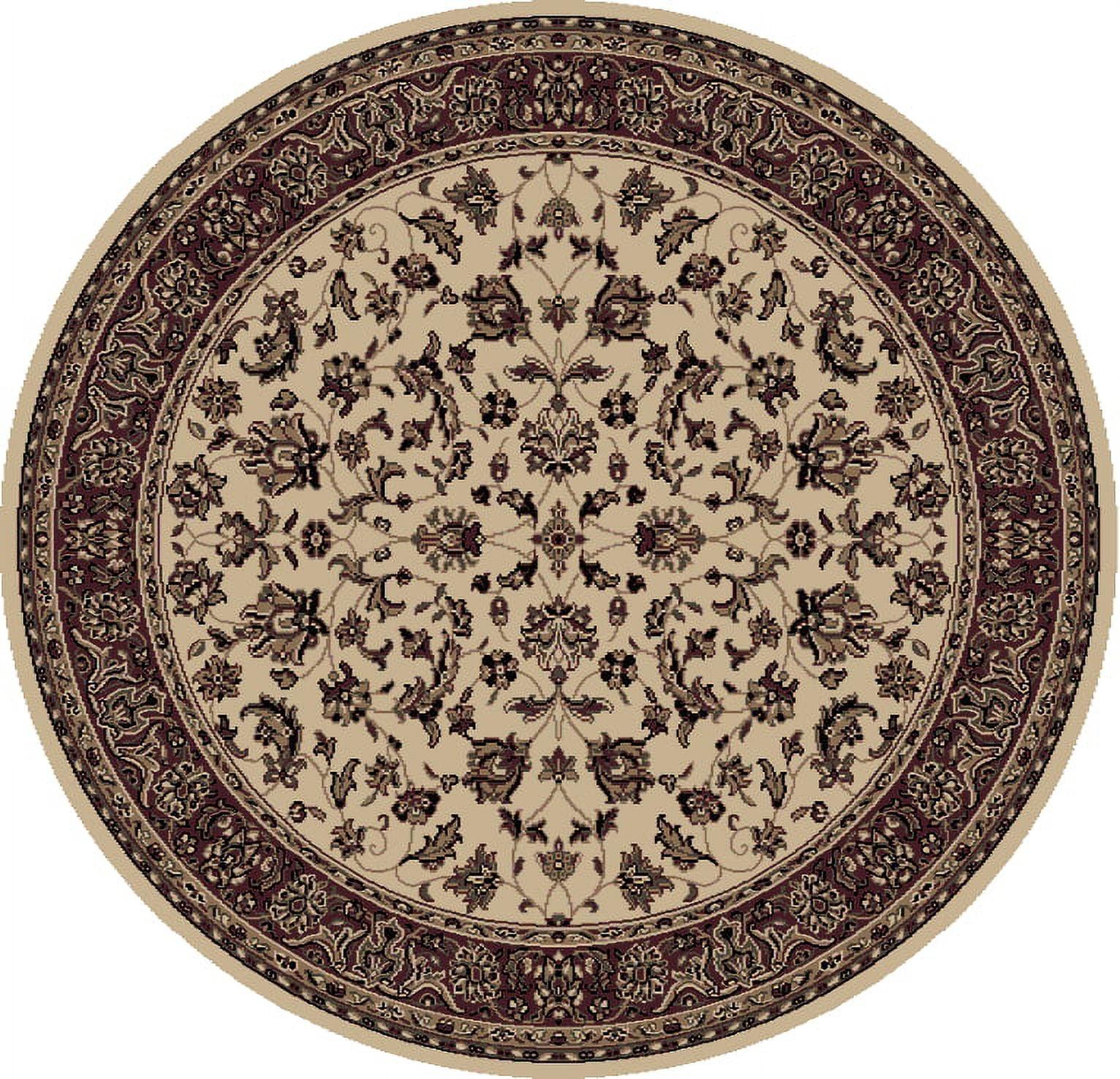 Castello Ivory Elegance 5'3" Round Synthetic Area Rug