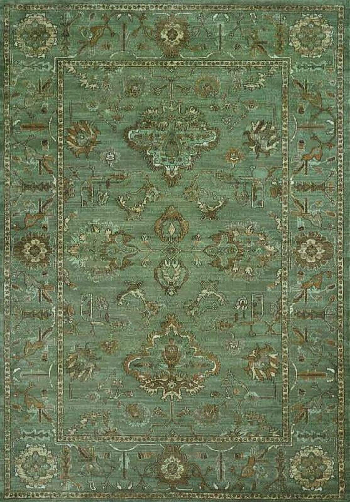 Easy-Care Reversible Green Synthetic Area Rug 63" x 87"