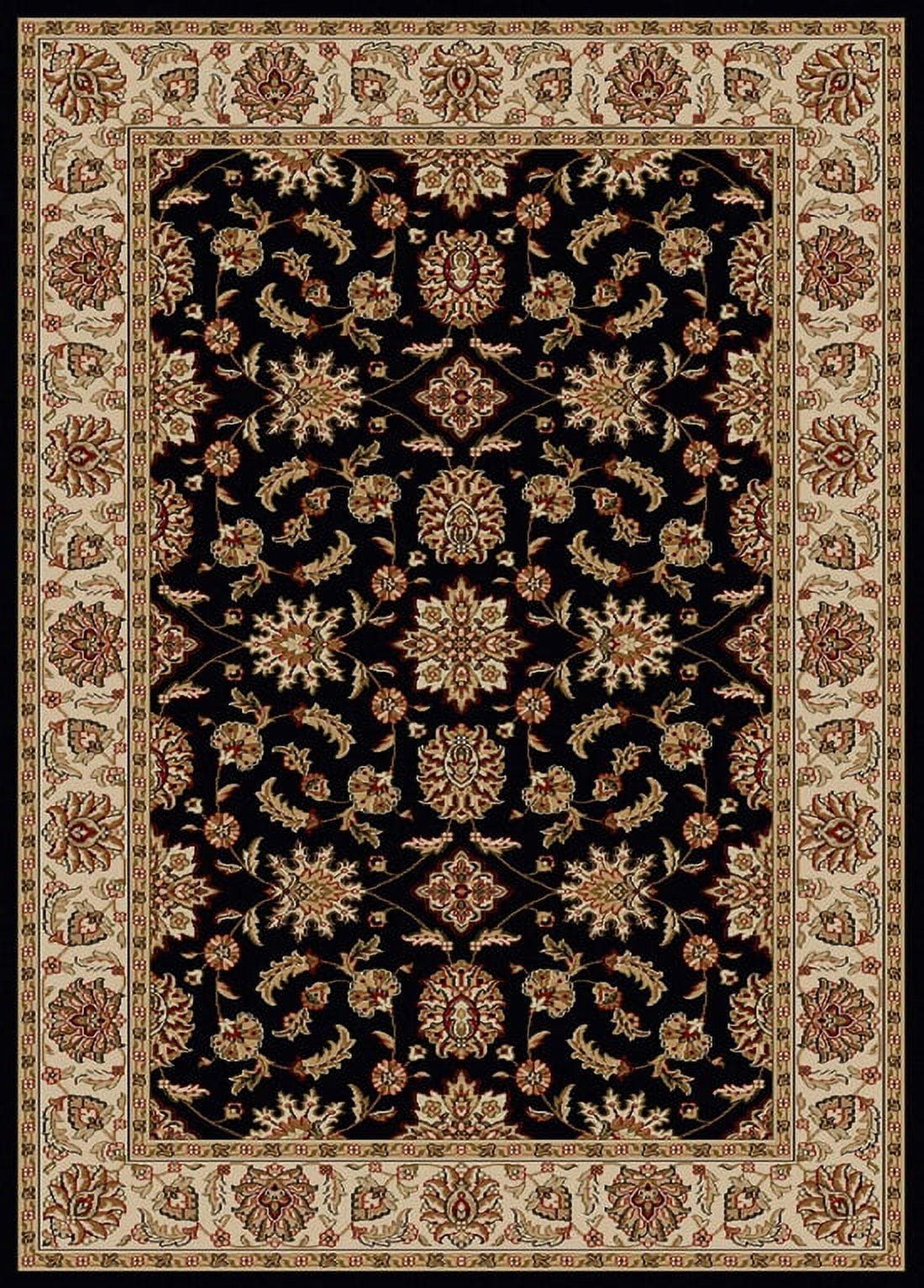 Radici Black and Beige Synthetic Rectangular Area Rug