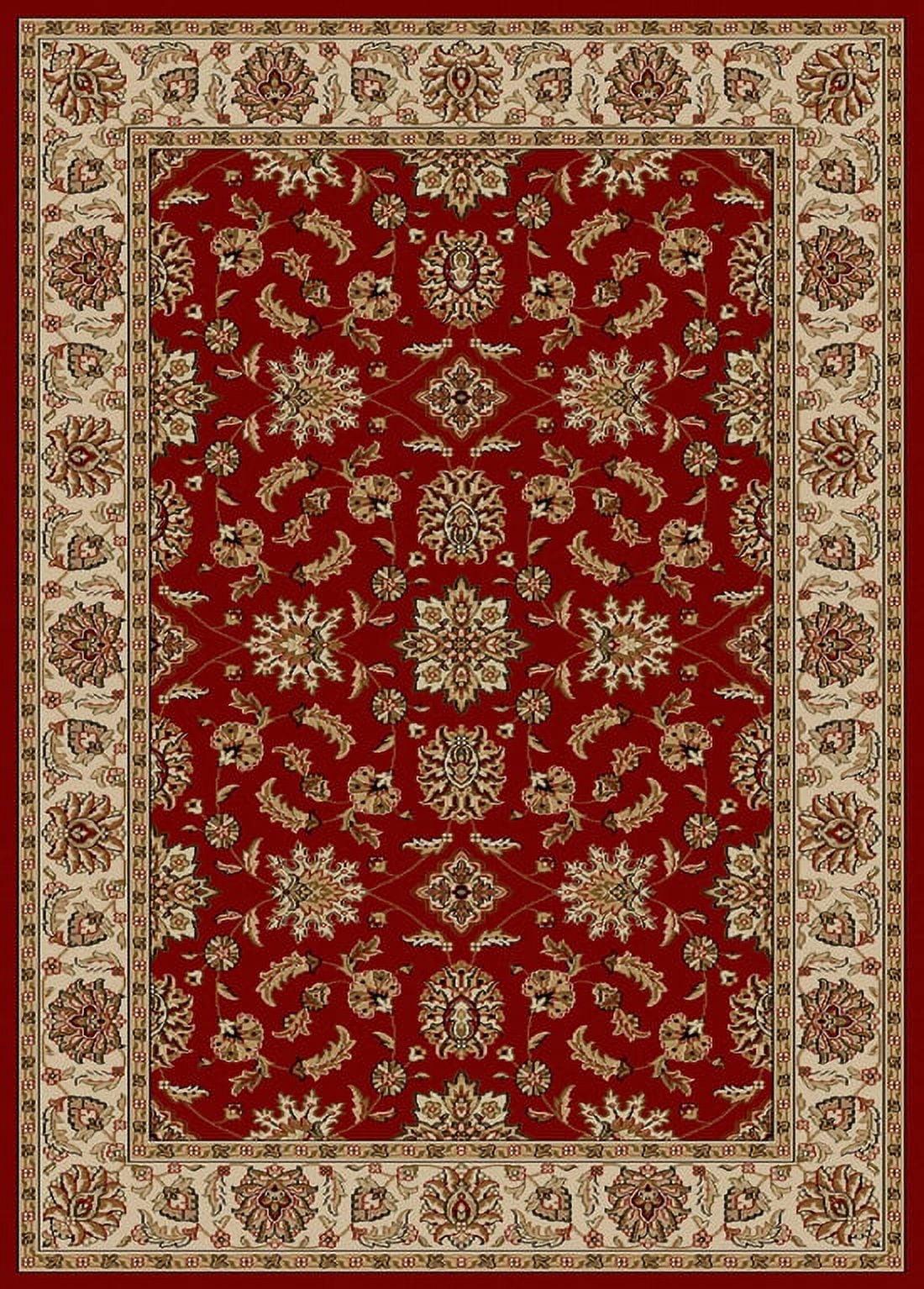 Como Red and Beige Italian Bordered Area Rug 3' 3" x 4' 11"