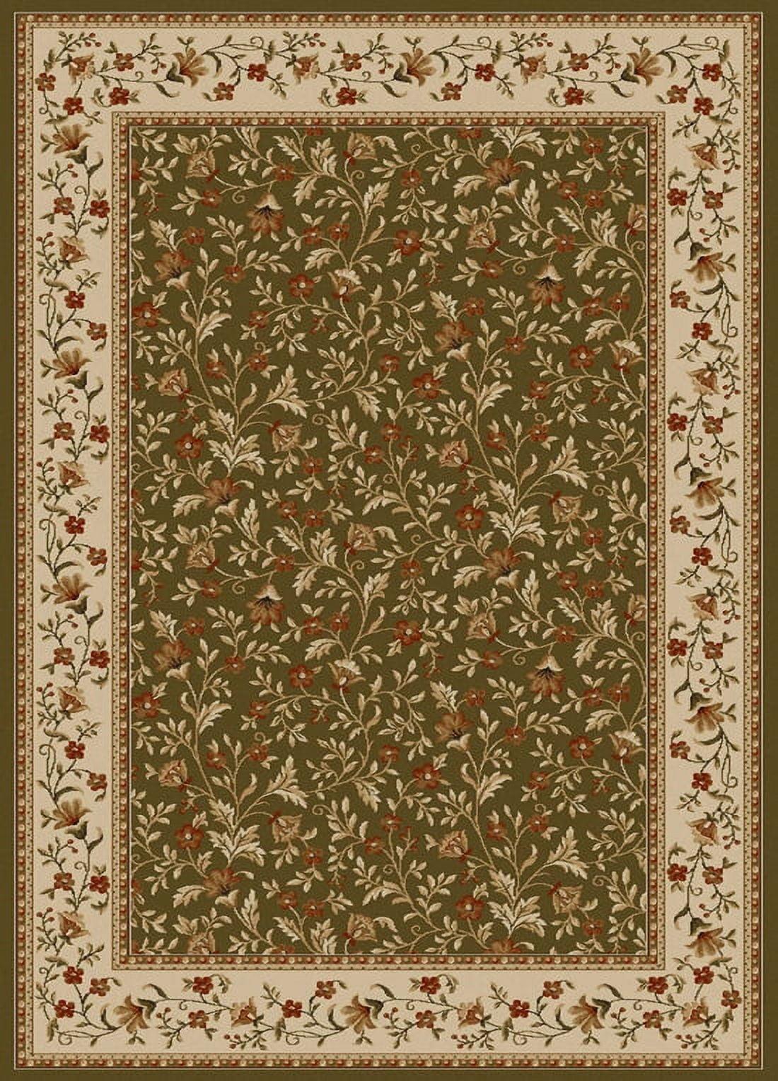 Sage Green Synthetic Reversible Rectangular Area Rug 5' x 7'