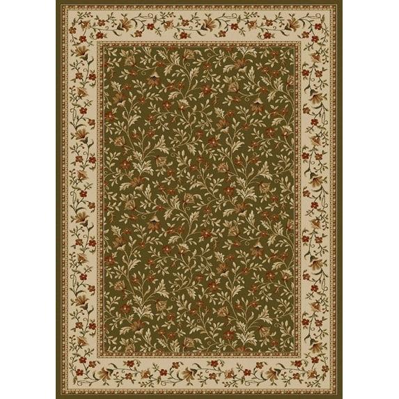 Radici Usa Como Area Rug 1593 Sage Italian Bordered 5' 5" x 7' 7" Rectangle